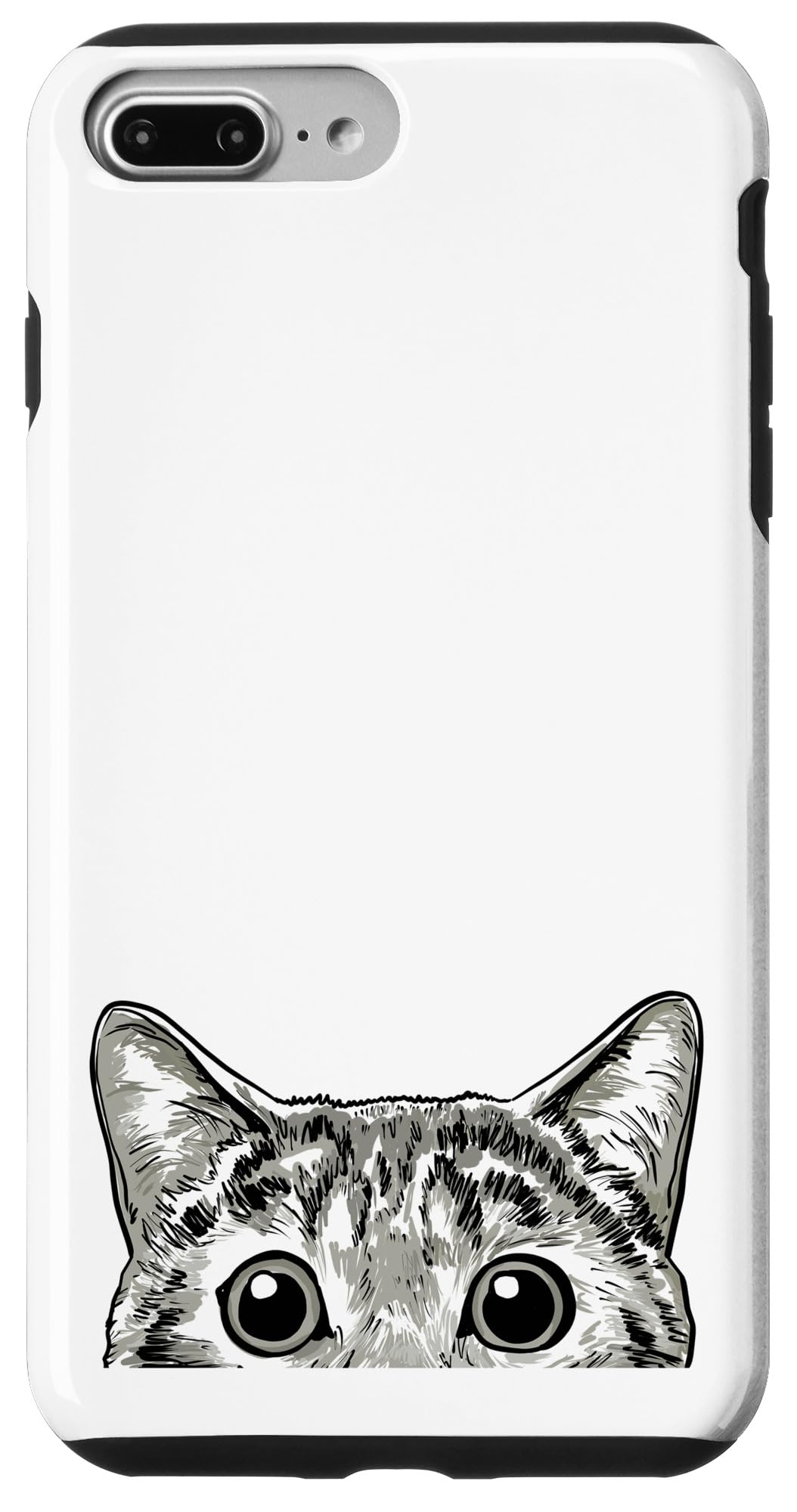 iPhone 7 Plus/8 Plus Cute Peeking Cat Phone Case - Protective Cover for Women & Girls - Perfect for School, Work & Daily Use