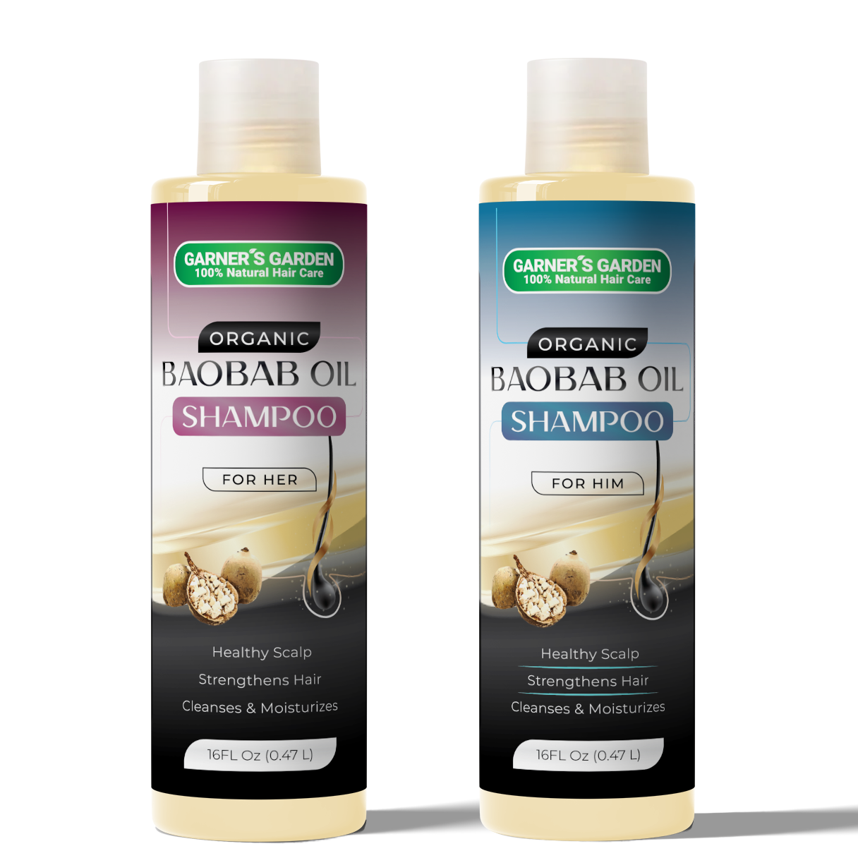 Organic Baobab Oil Shampoo for Hair Growth & Repair - Hydrating & Nourishing for Dry, Damaged Hair - Perfect for Daily Use & Scalp Care