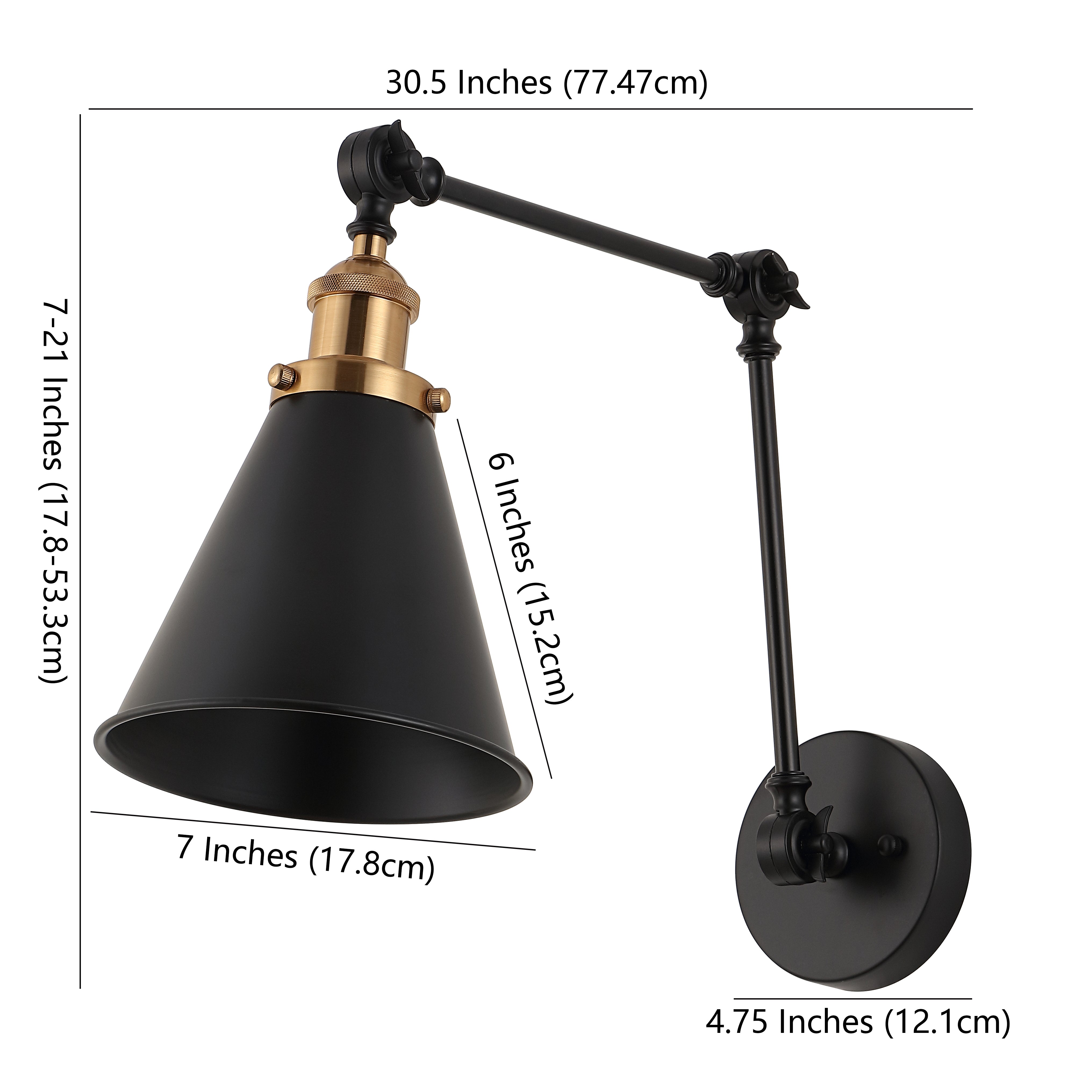Rover 7 Adjustable Arm Metal LED Wall Sconce - Modern Dimmable Light Fixture for Bedroom, Living Room & Hallway Lighting