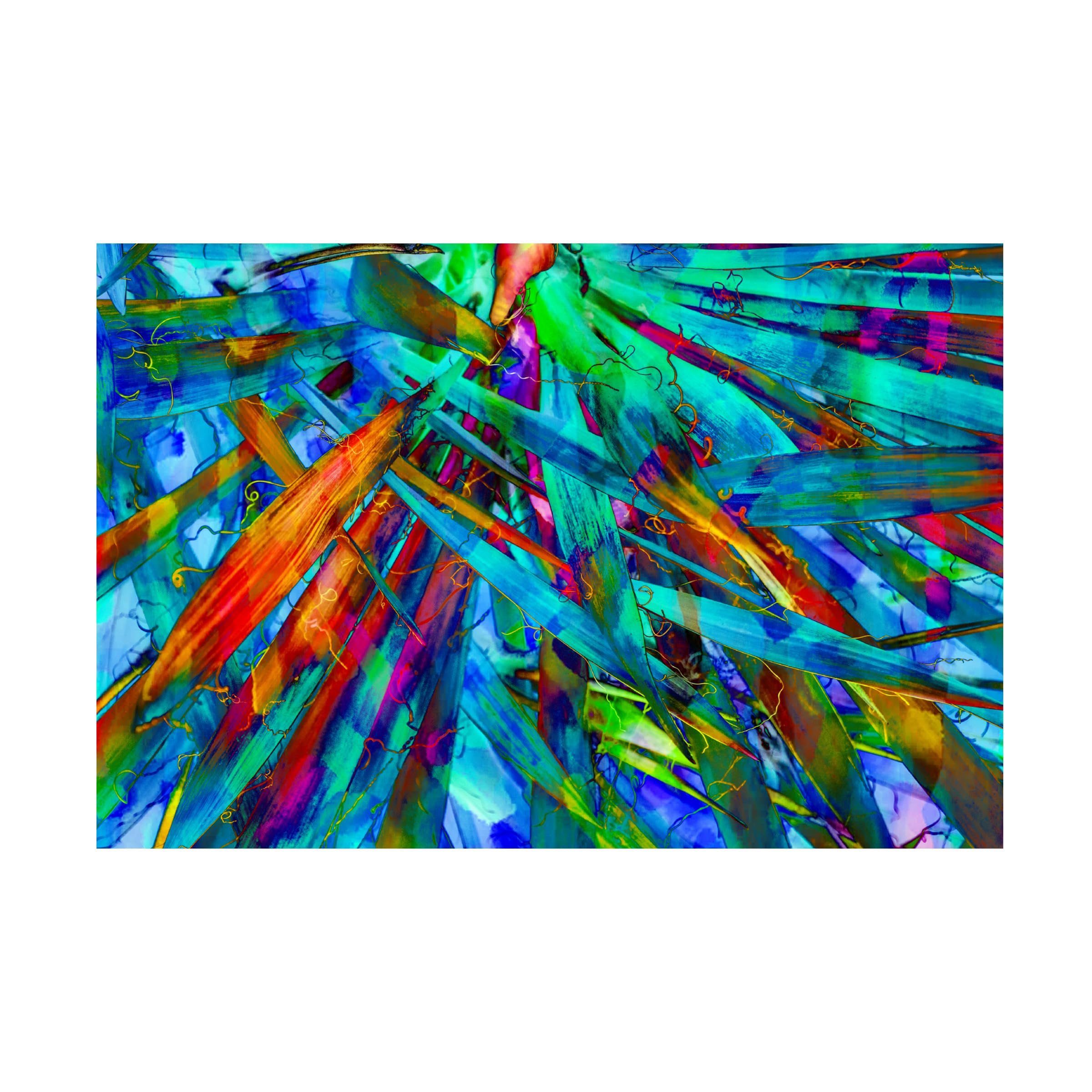 Anita Vincze 'Colorful Foliage 06' Canvas Wall Art Print - Modern Abstract Landscape Painting for Living Room, Bedroom & Office Decor