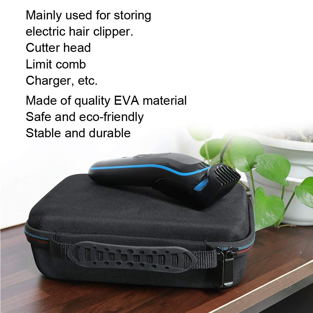 Portable Electric Hair Clipper Storage Bag - Waterproof Shaver Organizer Case for Men's Trimmer & Accessories | Travel-Friendly Grooming Kit Organizer Box (Black) - Perfect for Home, Salon & Travel Use