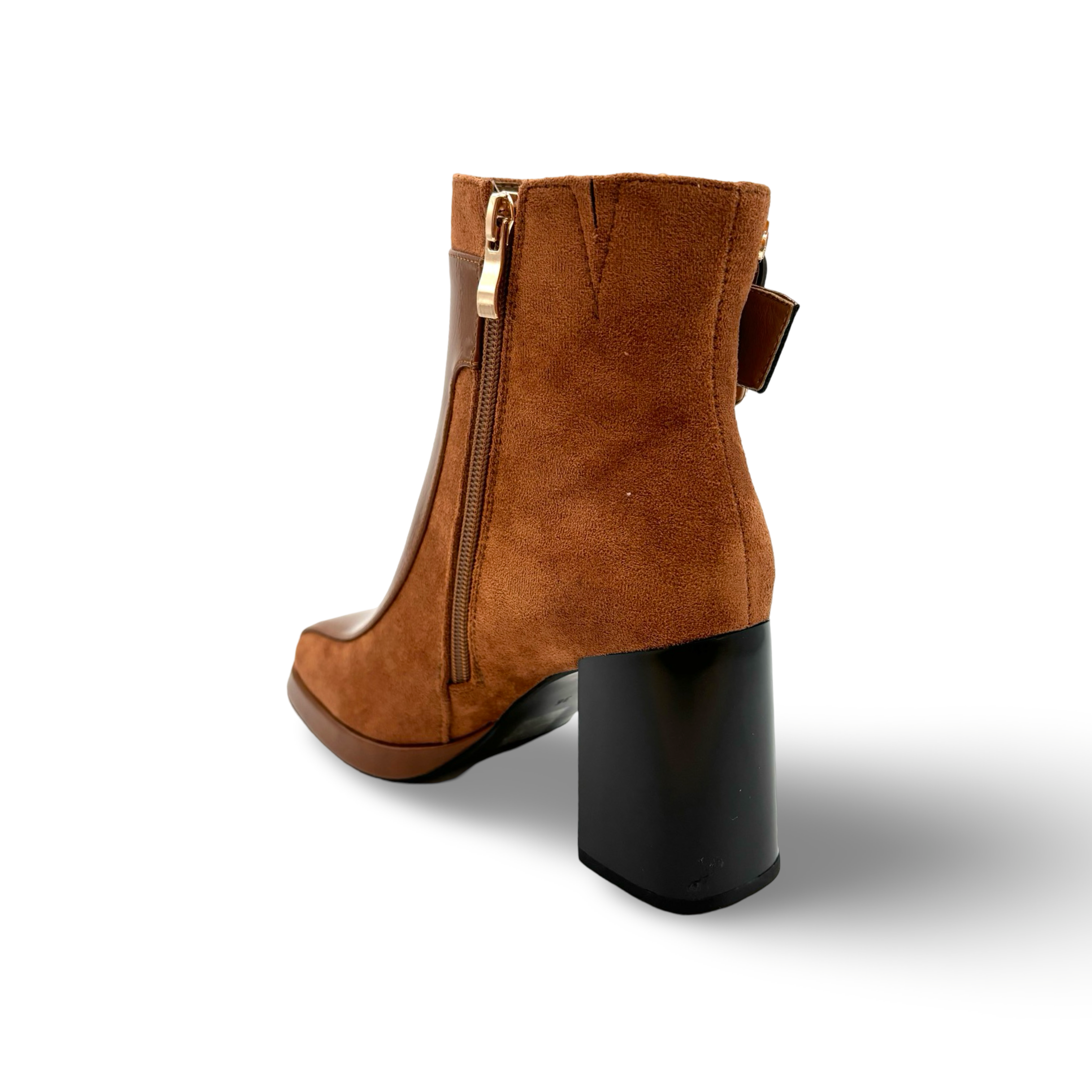 Waterproof Vegan Leather Tan Ankle Boots for Women - Comfortable & Stylish Fall & Winter Fashion Shoes for Outdoor Walking, Work & Casual Wear