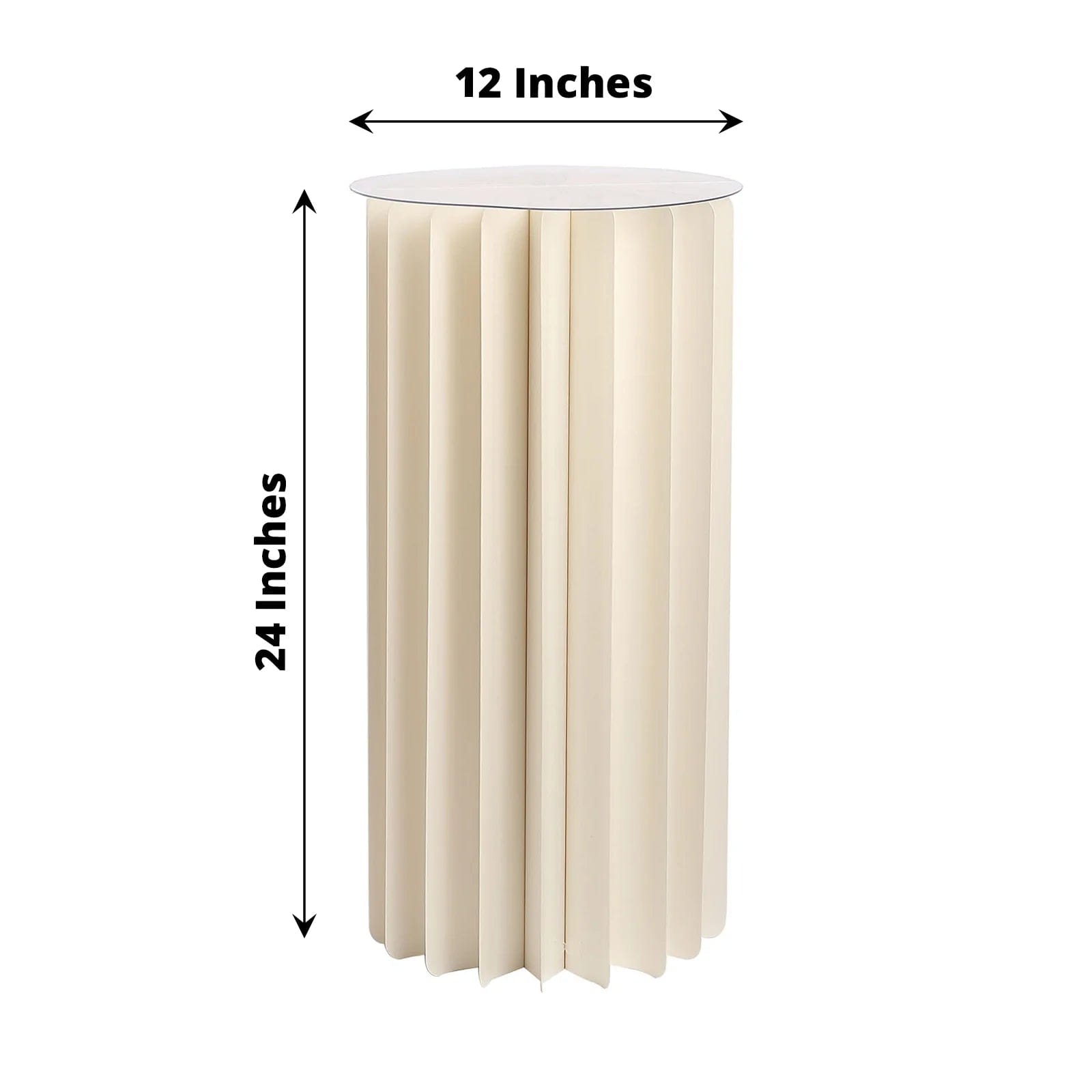 DIY Folding Accordion Cardboard Display Stand - Ivory Pedestal Box for Retail, Trade Shows & Home Decor
