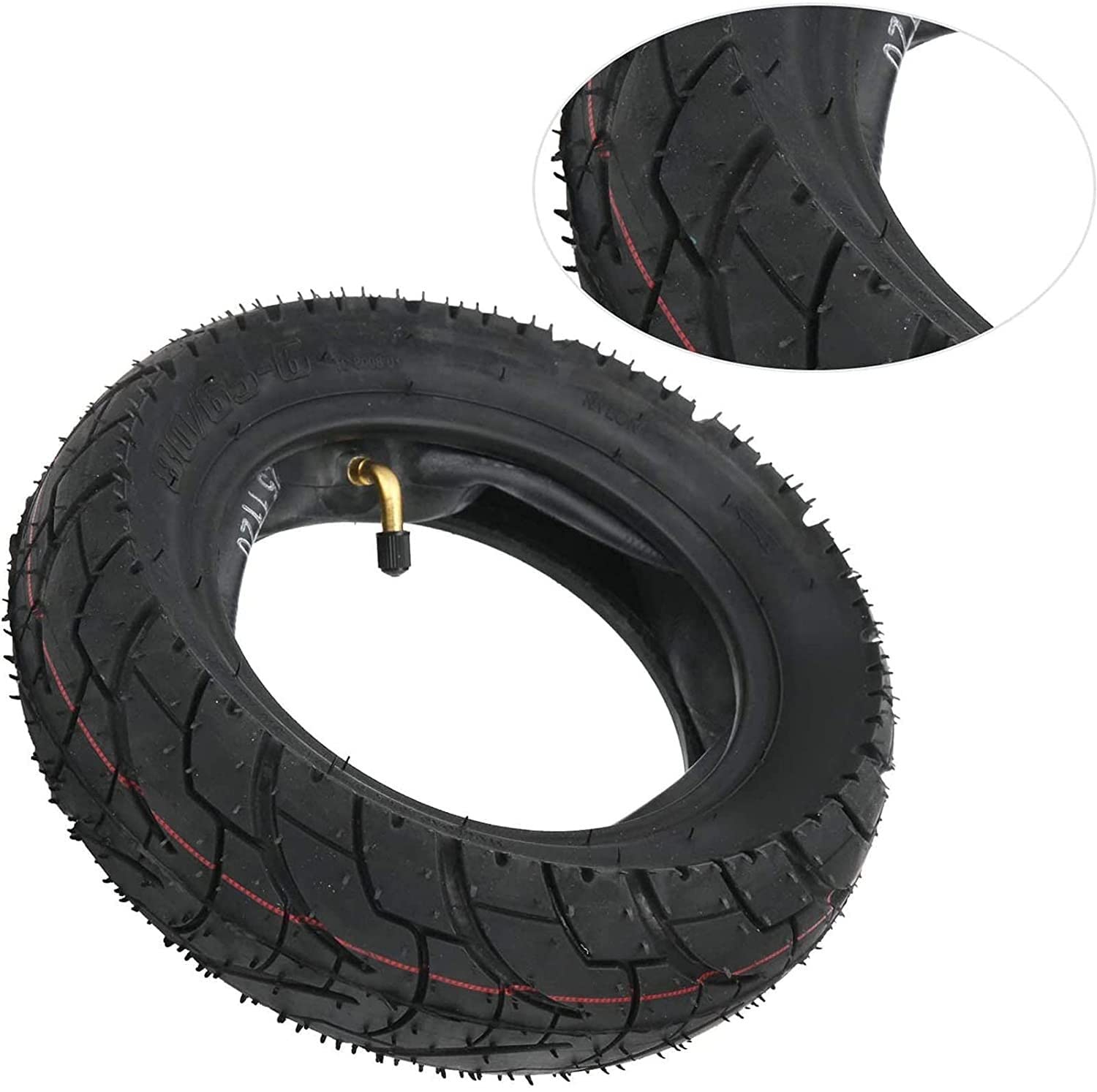 **80/65-6 Anti-Slip Inflatable Electric Scooter Tires & Inner Tubes - Replacement Wheels for Electric Scooters & Balance Bikes - Durable Rubber Tires for Commuting, Off-Road & Urban Riding**