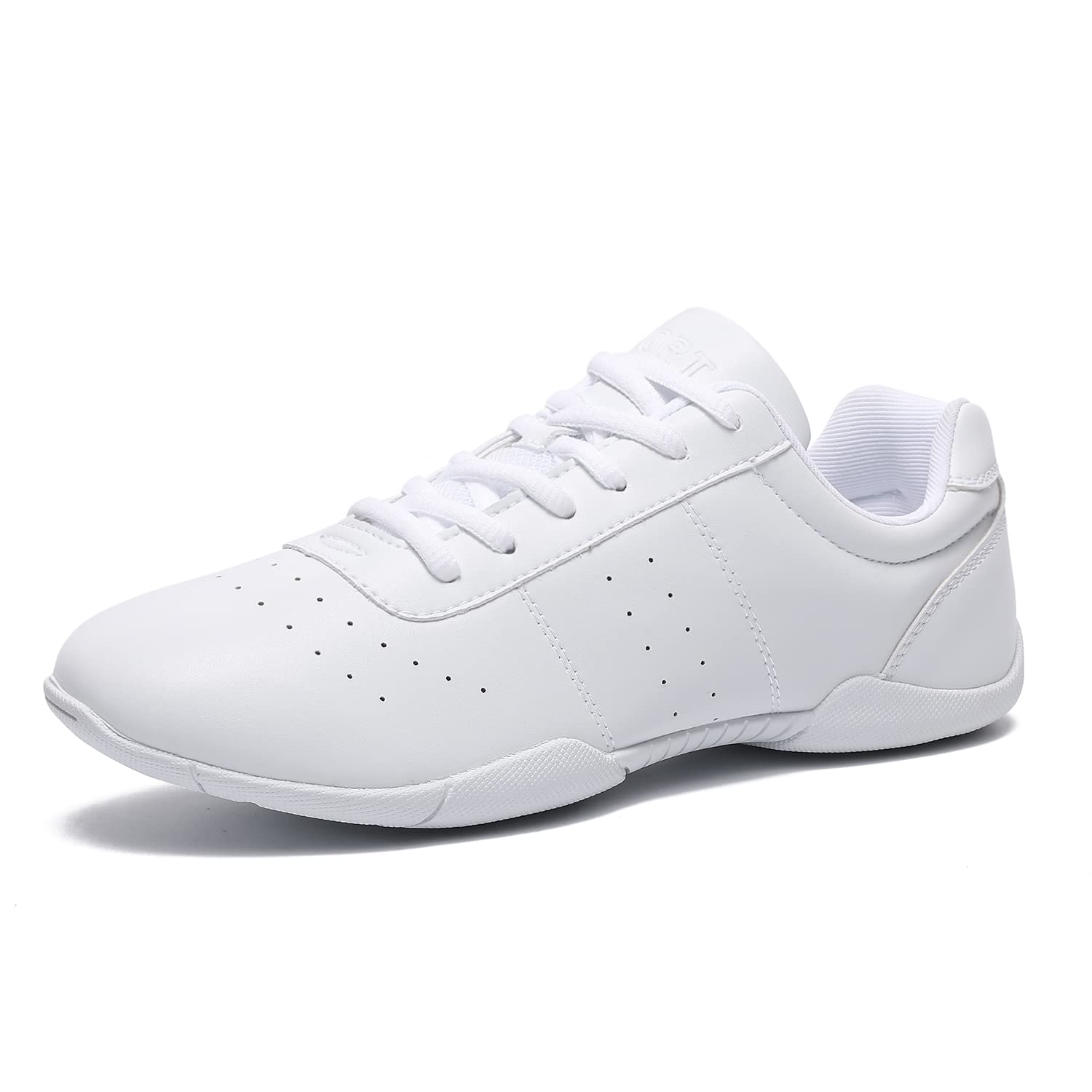 LANDHIKER Cheer Shoes White Dance Shoes for Girls Youth - Cheerleading, Tennis, Training & Athletic Flats - Perfect for Sports, Gym & Casual Wear