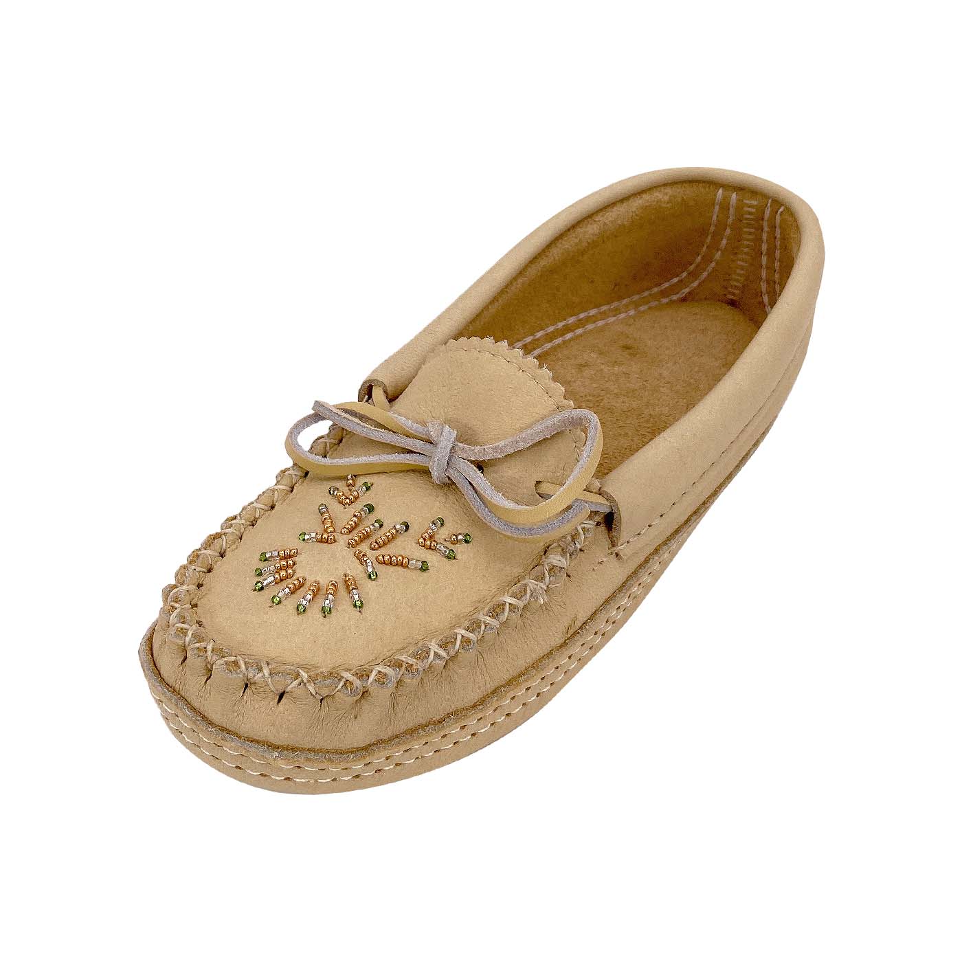 Women's Soft Sole Moose Hide Leather Moccasins - Comfortable Indoor/Outdoor Slippers for Home, Office & Travel