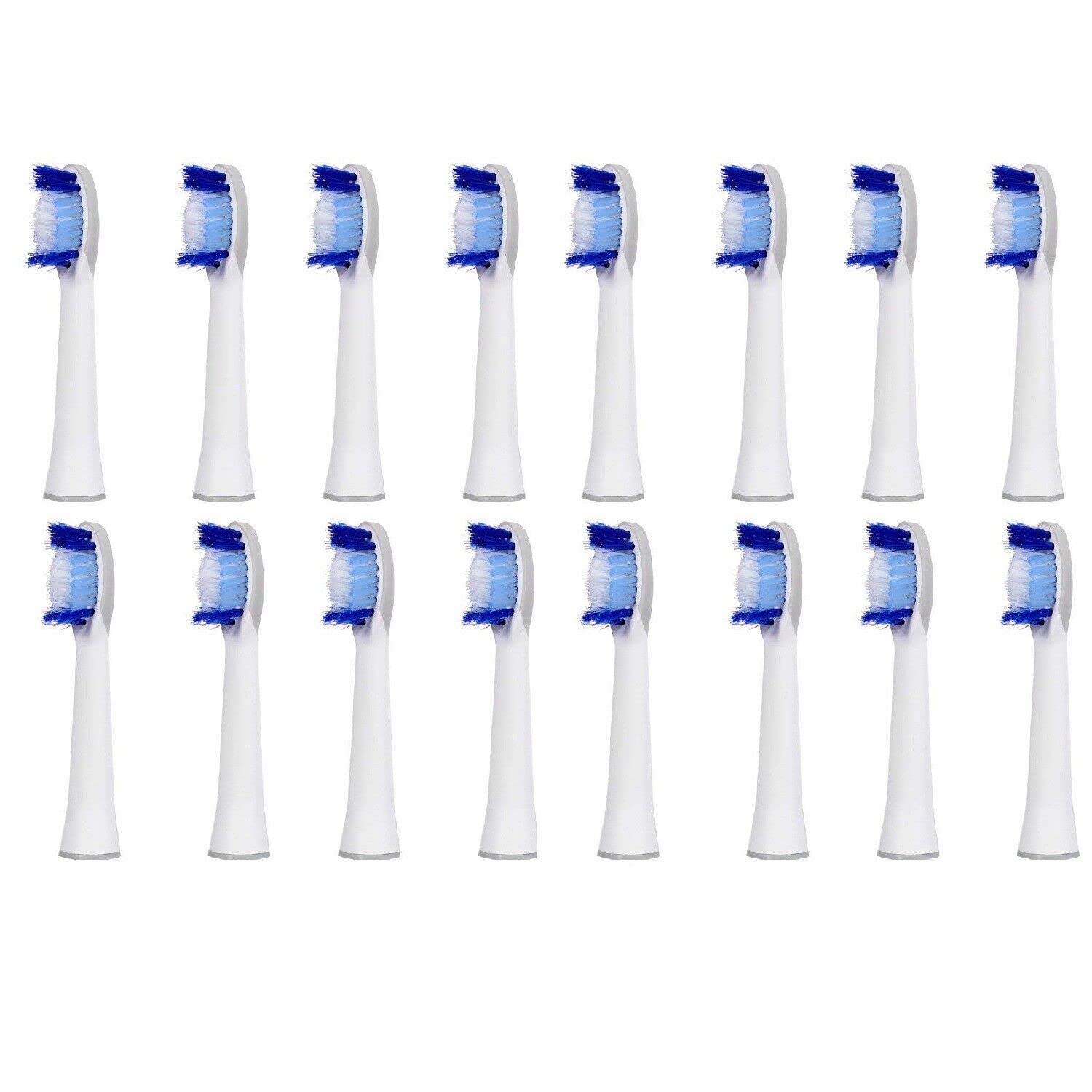 Pulsonic Slim Replacement Toothbrush Heads for Precise Teeth Cleaning - 16 Pack - Compatible with Most Electric Toothbrushes - Ideal for Travel & Daily Oral Care