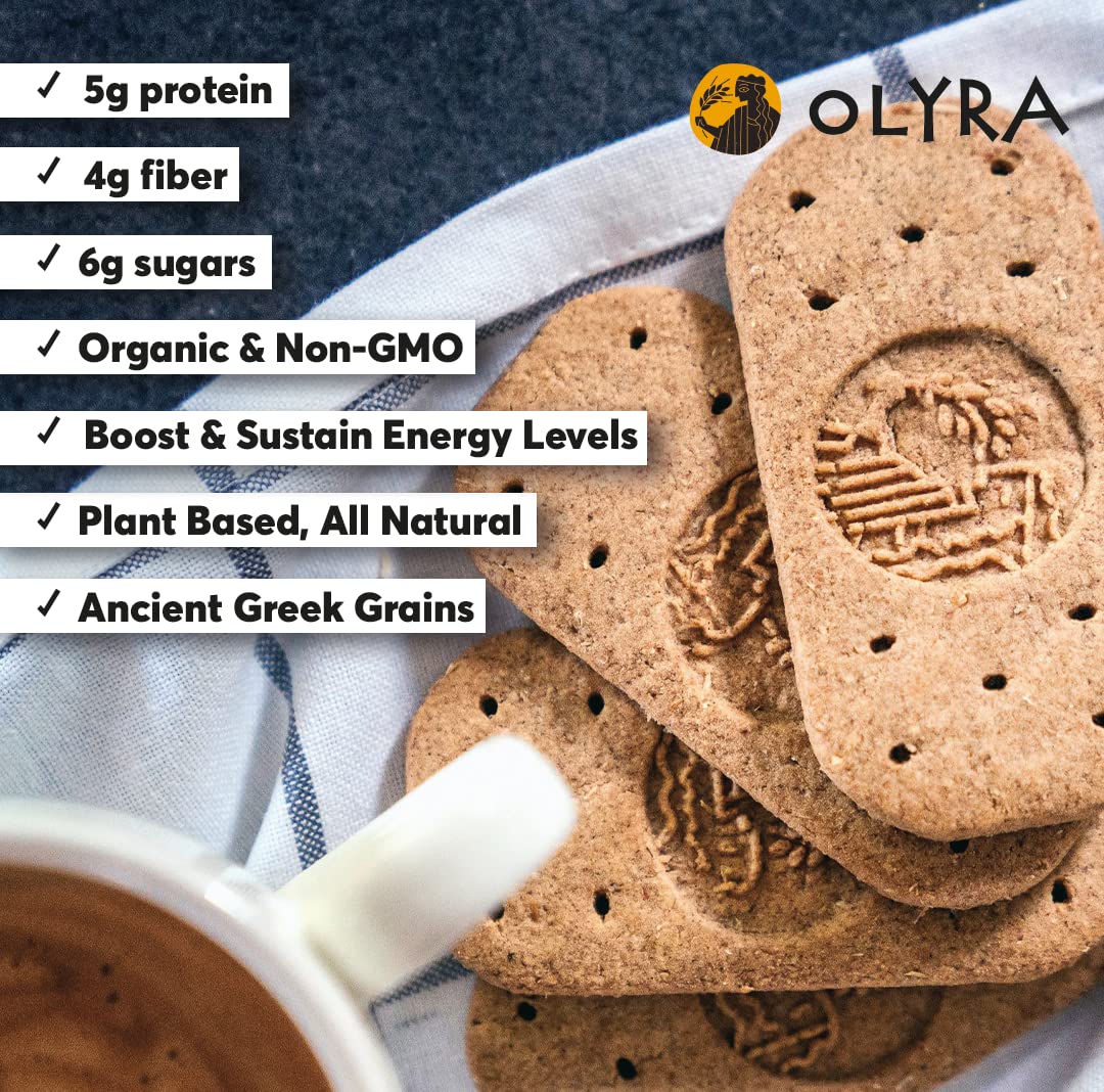 Olyra Organic Breakfast Biscuit Sandwiches with Hazelnut Cocoa - Healthy Low-Sugar High Fiber Snacks for Kids | 4 Pack | Perfect for School Lunches & After-School Treats