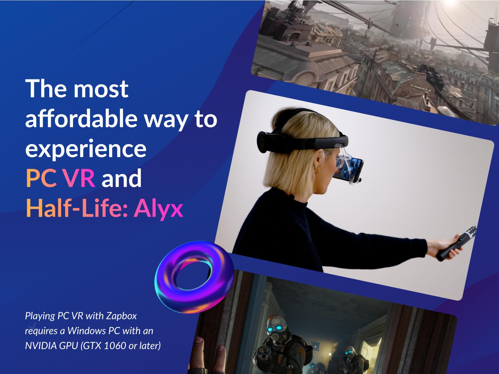 Zapbox 4 | Next-Gen iPhone VR Headset with 2 Motion Controllers - PC VR & Mixed Reality Support | Free Apps for 3D Painting, Spatial Videos & Gaming | Perfect for Home Entertainment, Virtual Meetings & Creative Design