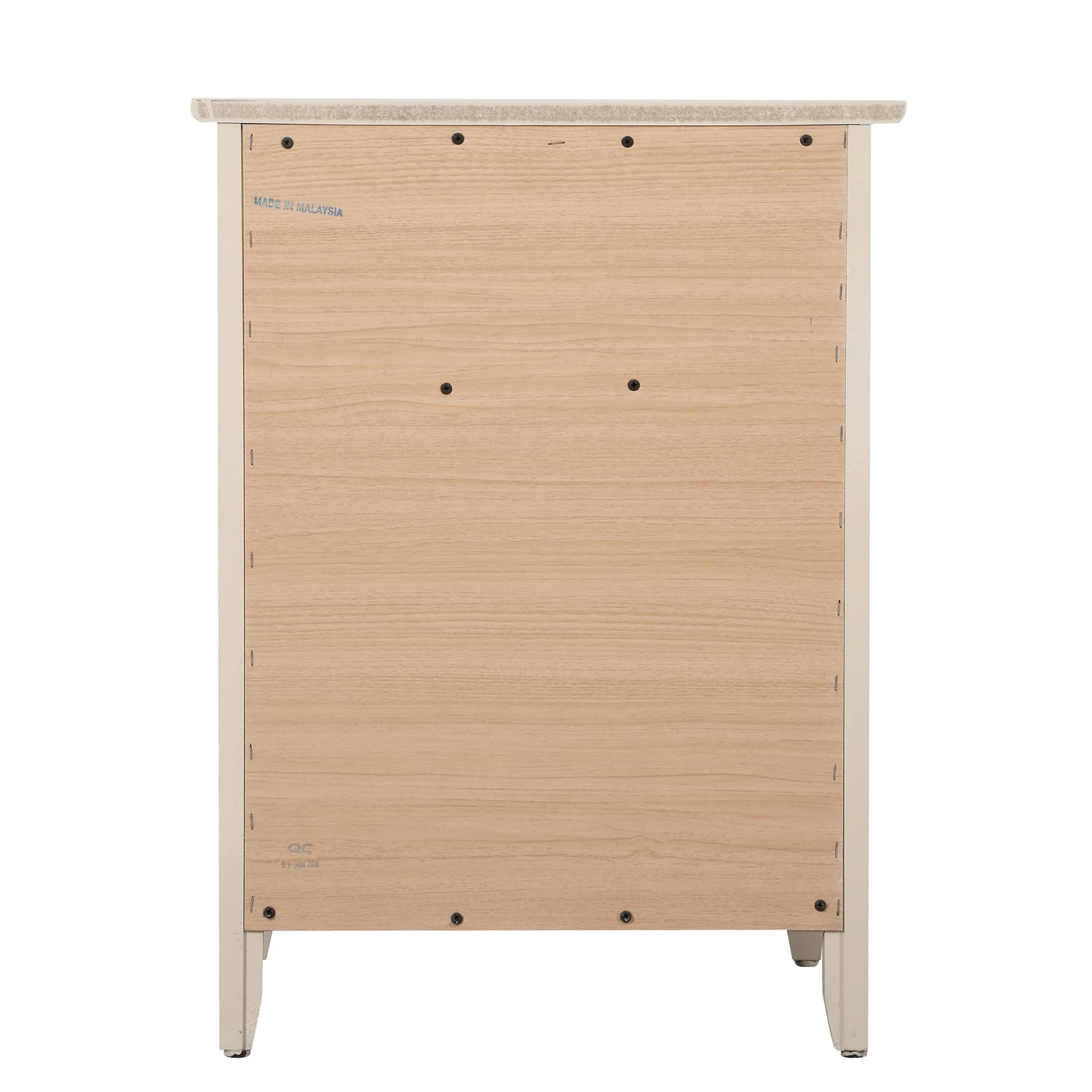 Lzzy 1-Drawer Beige Nightstand - 25