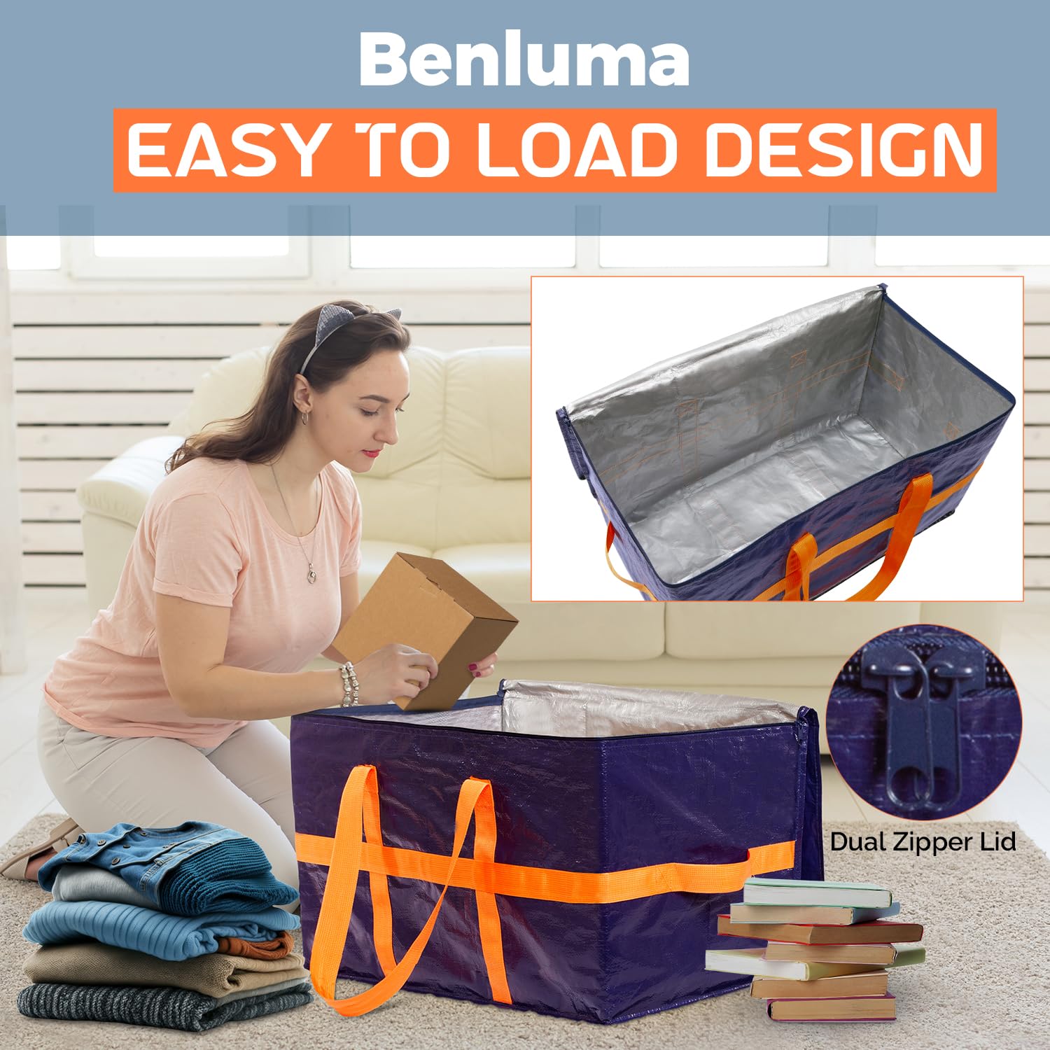 Heavy Duty Moving Bags - Extra Large Packing Boxes & Totes Alternative (6-Pack) - Perfect for Moving, Storage & Organization