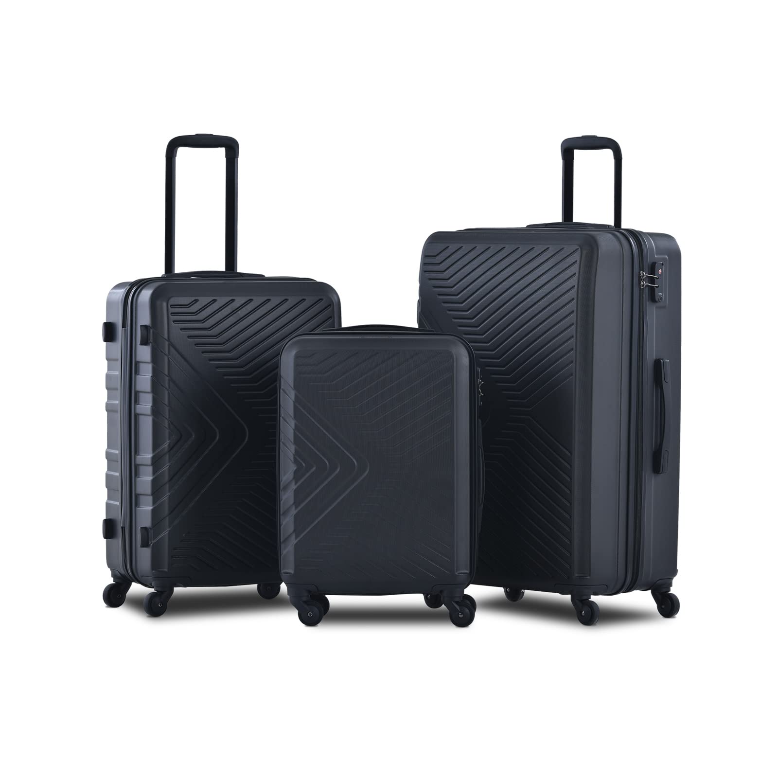 Rubyurphy 3 Piece ABS Lightweight Luggage Set with Spinner Wheels & TSA Lock - Expandable Carry On Suitcase (28