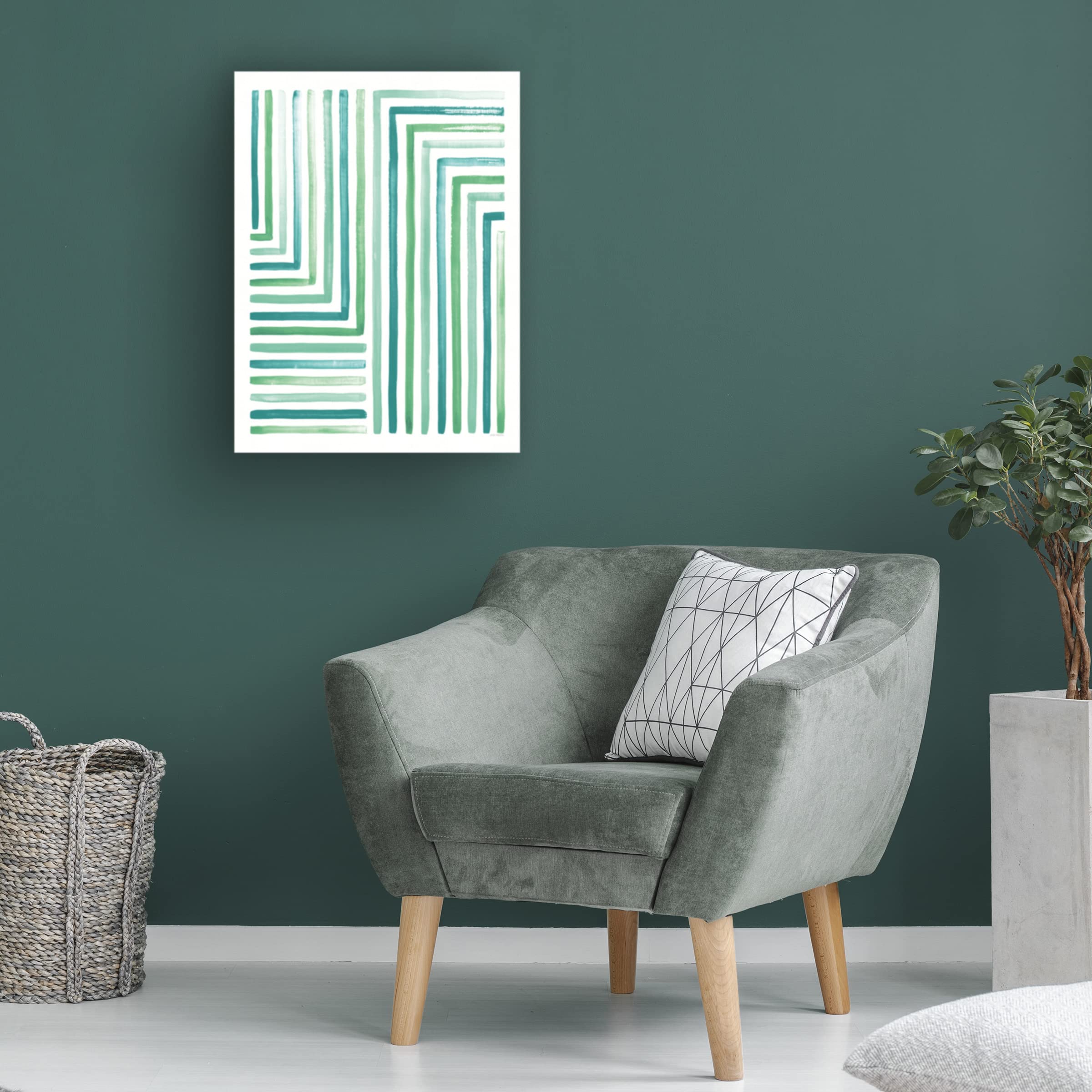 Laura Marshall 'Sea Glass Sunset III' Canvas Wall Art Print - 35x47 Inches, Coastal Beach Decor for Living Room, Bedroom & Office