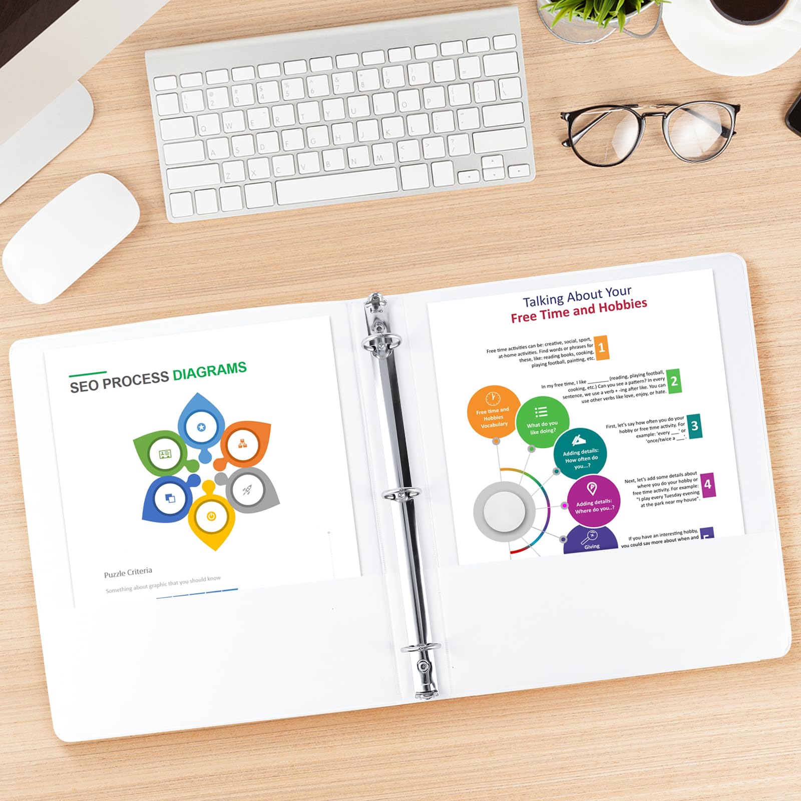 1-Inch Round Ring Binder - 12-Pack White 3-Ring Binders for Letter Size Paper | Durable Presentation Binders for Office, School & Business Documents | Perfect for Reports, Presentations & Organizing Files