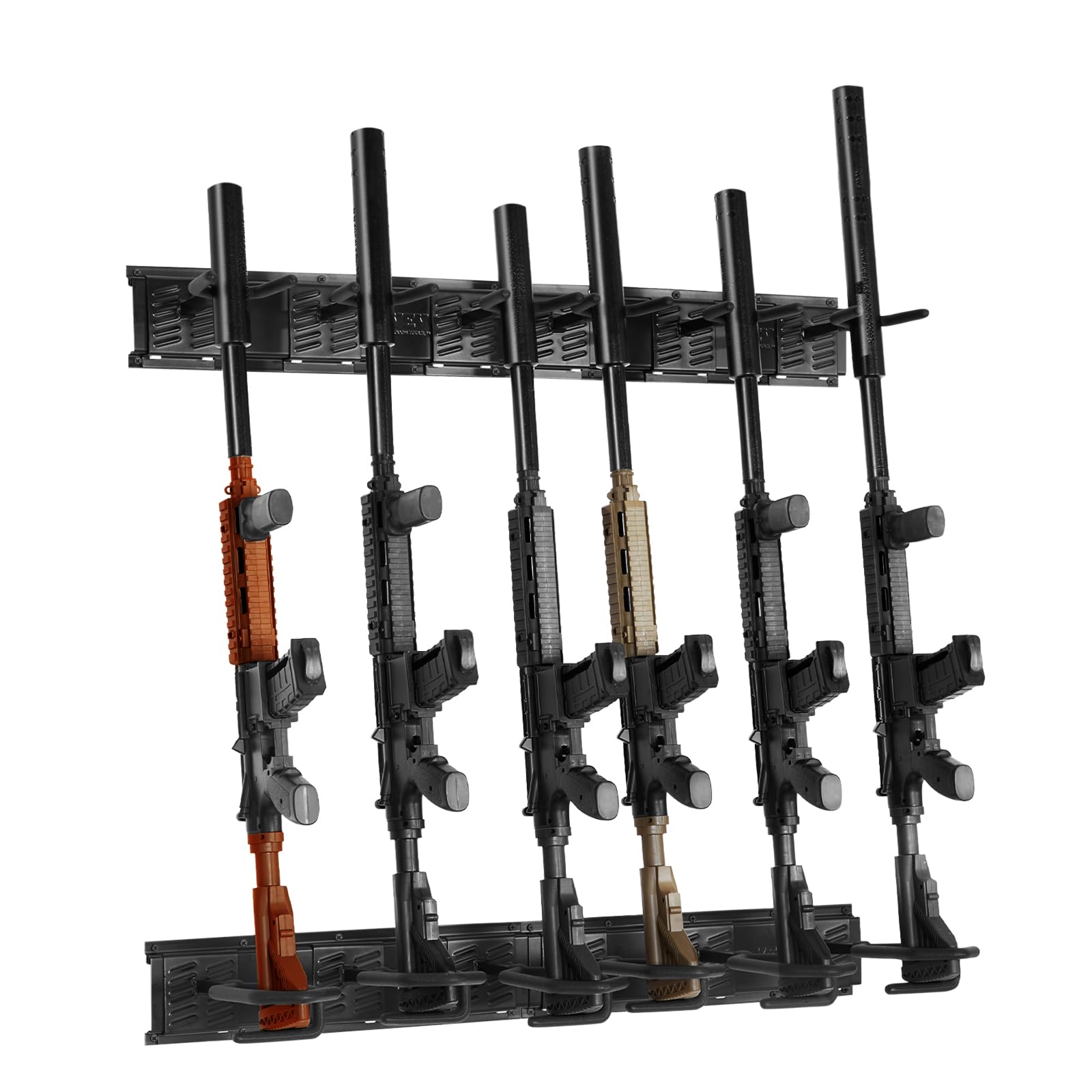 VEVOR 6-Slot Heavy Duty Metal Gun Rack Wall Mount - Vertical Rifle & Shotgun Display Stand with Soft Padding (180 lb Capacity) - Perfect for Home, Office, or Gun Store Storage and Organization