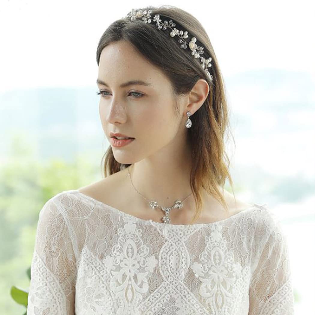 Elegant Wedding Crystal Necklace with Pearl Accents & Silver Drop Back Body Chain for Women - Perfect for Bridal, Evening Gowns, and Special Occasions