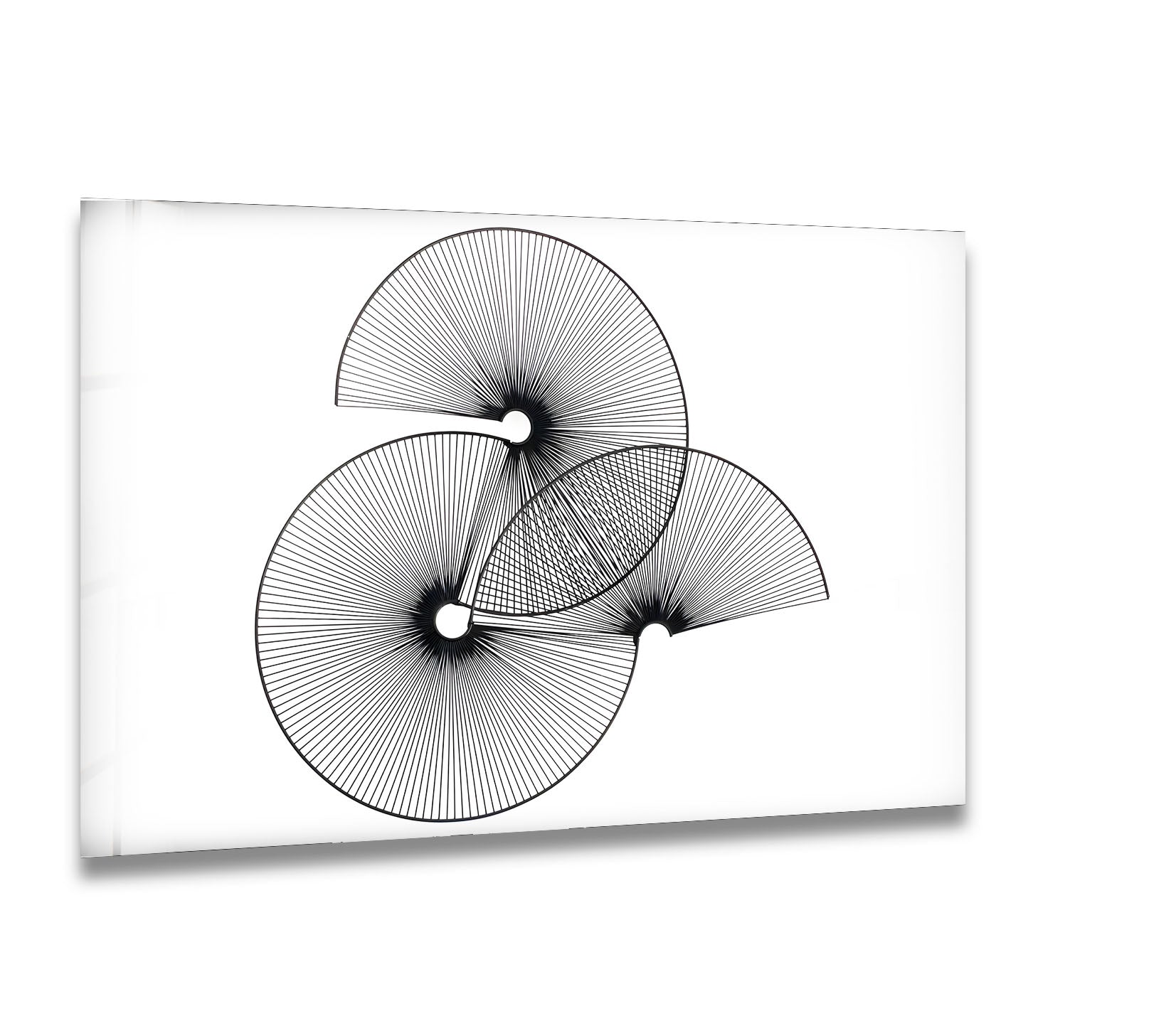 Abstract Geometric Circles Black & White Modern Art Print - Minimalist Wall Decor for Living Room, Office & Bedroom