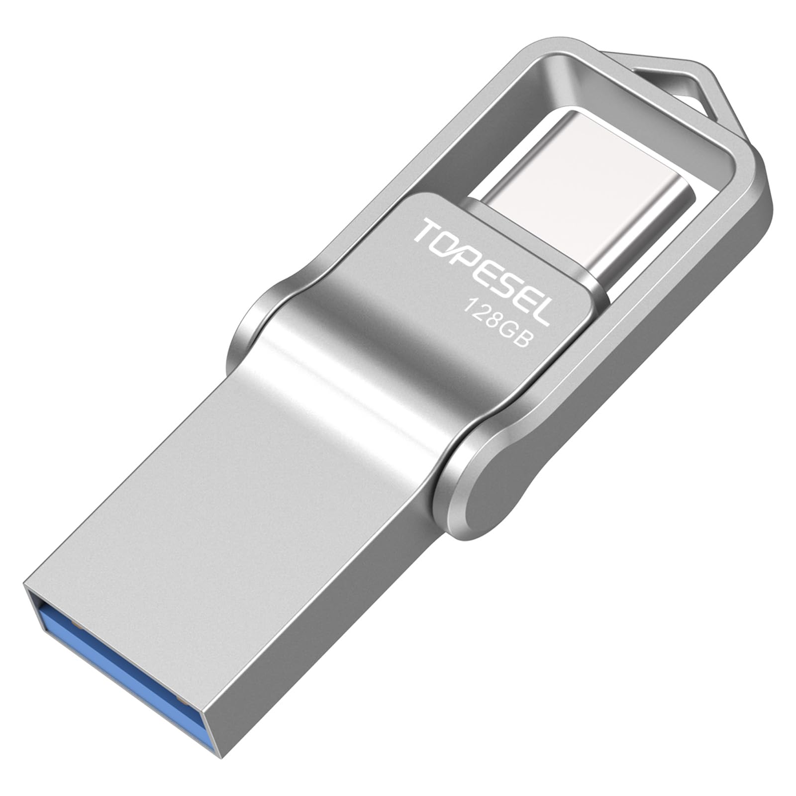 TOPESEL 128GB USB C Flash Drive - Dual USB 3.0 & Type C Thumb Drive - High Speed Waterproof OTG Memory Stick for Computer, Mac, Smartphone, Tablet - Perfect for Work, School, Travel and Data Backup