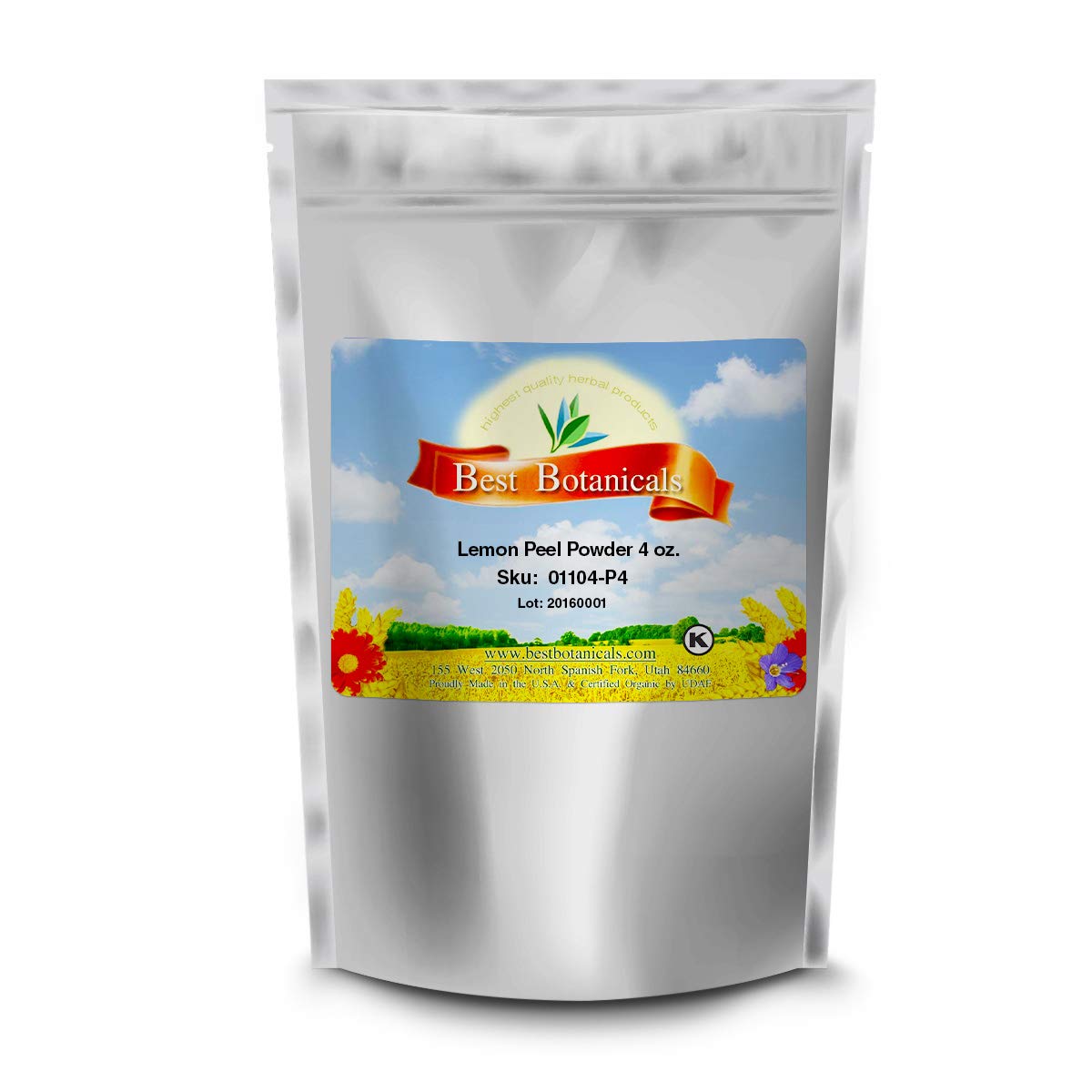 Best Botanicals Organic Lemon Peel Powder 4 oz (113g) - Natural Skin Care, Cooking & Baking Ingredient for Smoothies, Tea, Face Masks & DIY Beauty Recipes