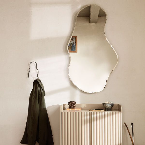 FERM LIVING Curvature Double Hook - Black Brass Wall Hooks for Coats, Hats & Bags - Stylish Entryway & Bedroom Organizer