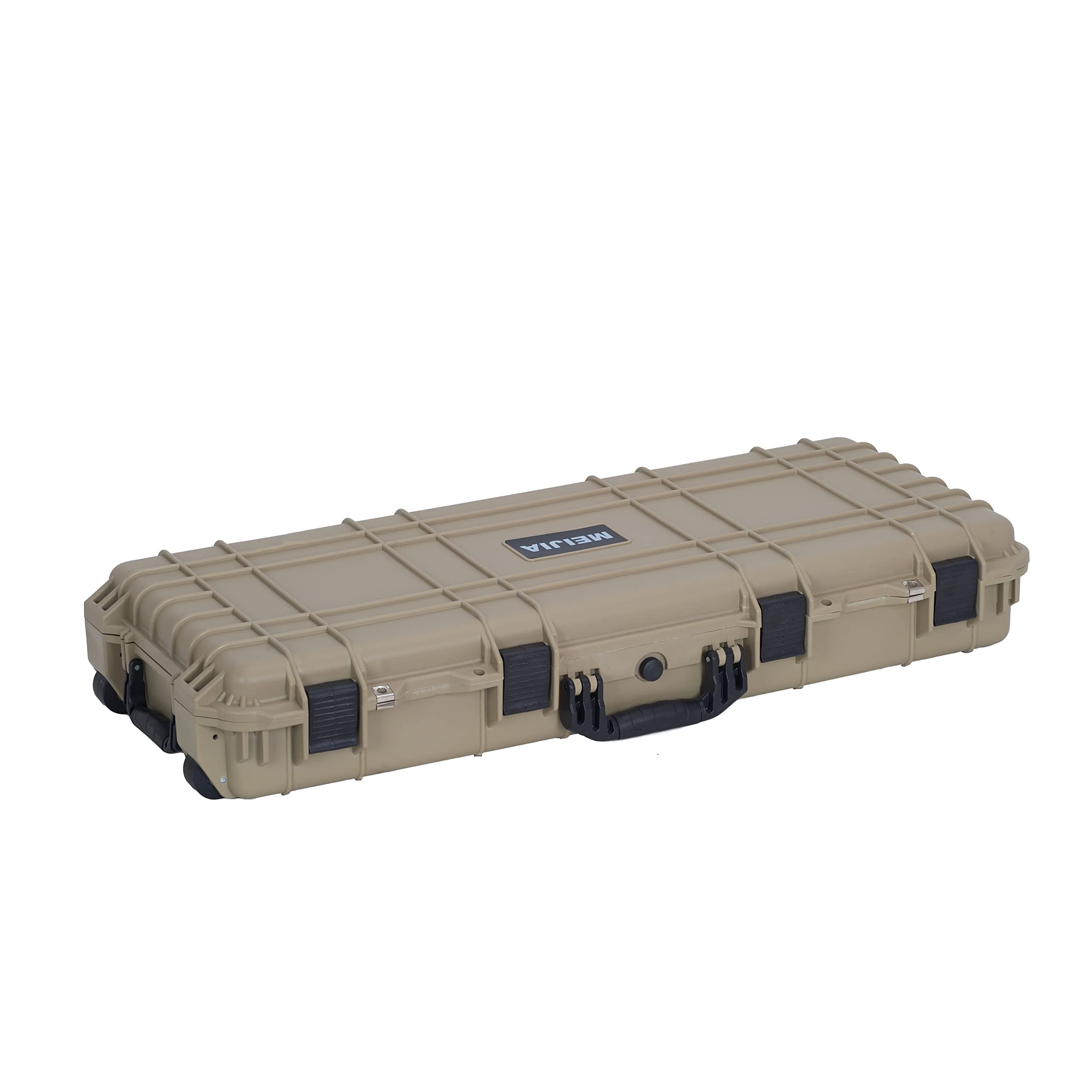 MEIJIA Waterproof Rolling Rifle Case with Wheels & Foam - for Guns, Shotguns, Airsoft - Outdoor Hunting & Range Use