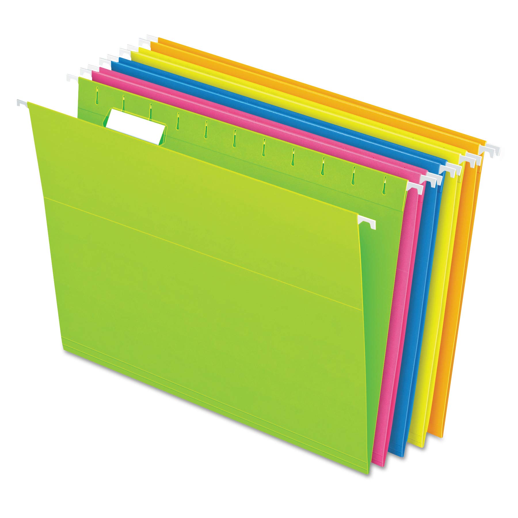 4-Pack Glow in the Dark Hanging File Folders - 1/5 Tab Letter Size, Assorted Colors (25/Box) - Perfect for Office Organization, Filing Systems & Dark Room Visibility