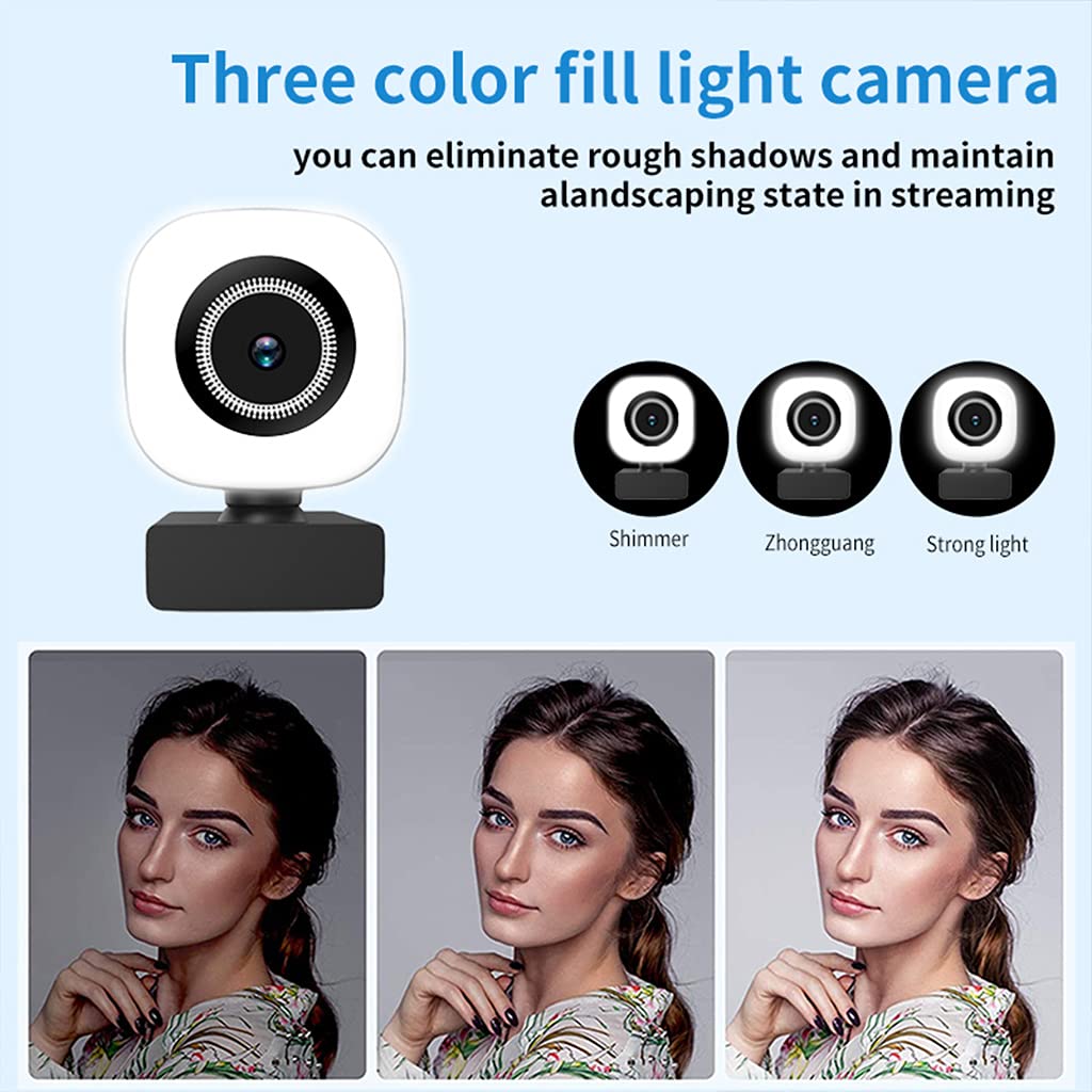 EBVincxmk Auto-Fill Light 1080P USB Webcam with Built-in Microphone & Privacy Cover - HD Streaming Camera for Laptop/PC, Perfect for Zoom Meetings, Online Classes, Live Streaming & Video Recording
