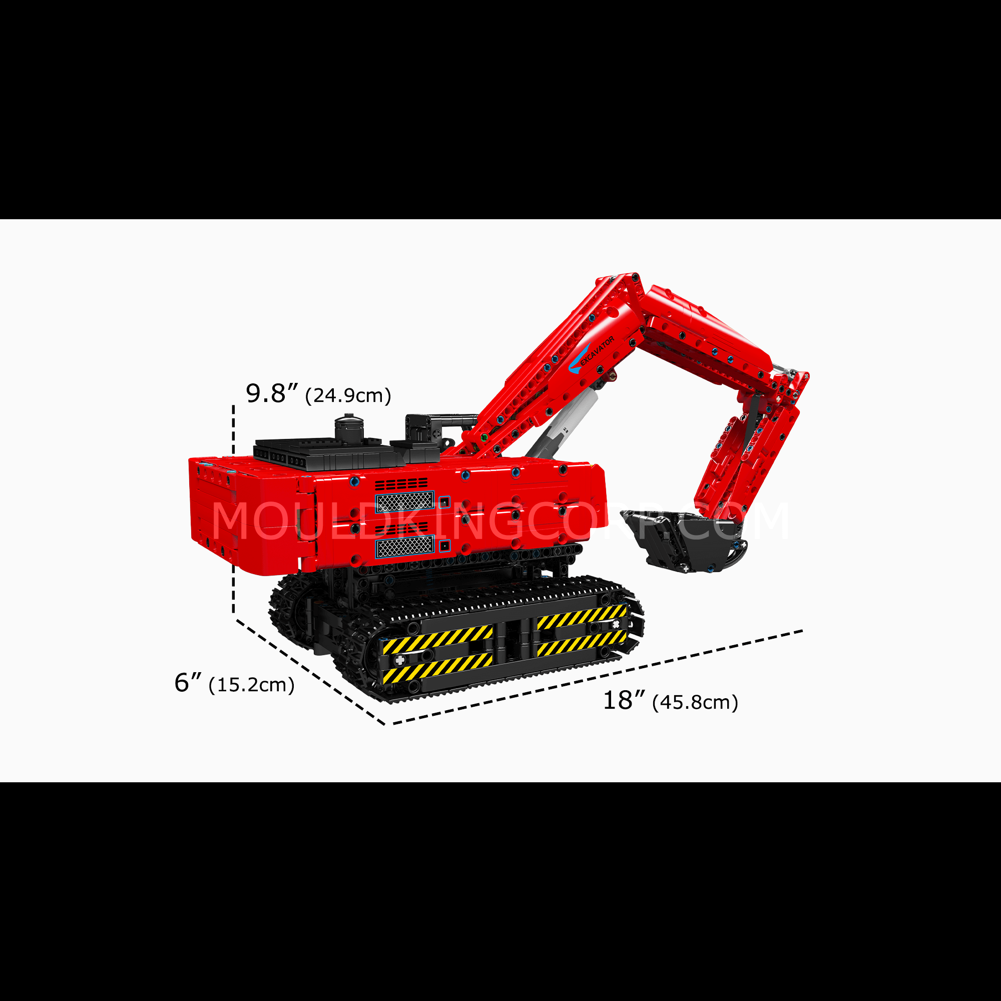 Mould King 15061/15062 Remote Control Excavator Building Blocks Set - STEM Educational Toy for Kids & Adults, Construction Vehicle Model Kit for Indoor & Outdoor Play