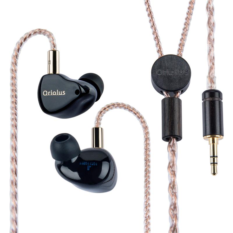 Premium Black Oriolus Earphones with Denmark Sonion BA Driver & 10mm Custom Dynamic Driver - HiFi Sound for Audiophiles, Music Lovers & Studio Monitoring