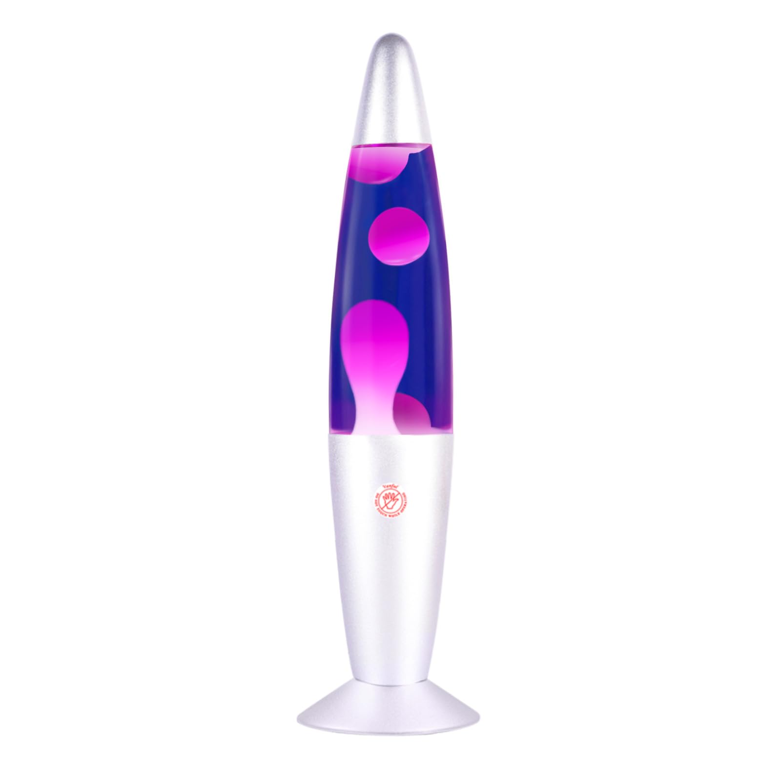 Purple Lava Lamp with White Wax & Silver Base - Soothing Liquid Motion Mood Light for Relaxation - Home, Office, Bedroom Decor - Glitter Night Light for Adults & Kids - Perfect for Stress Relief, Meditation & Cozy Ambiance