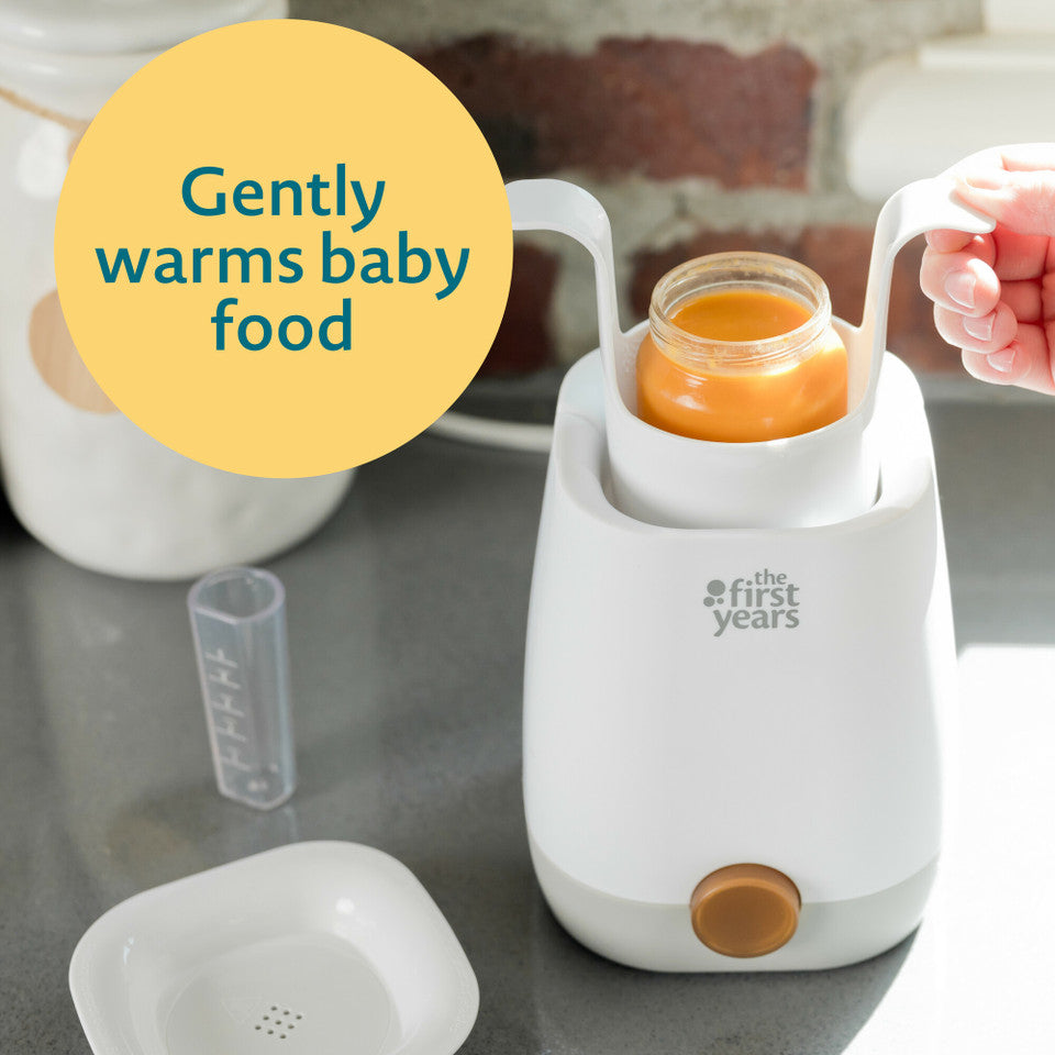 The First Years Simple Serve Fast Baby Bottle Warmer and Sanitizer - Quick Heating & Sterilizing for Breastmilk & Formula - Perfect for Home, Travel & Daycare Use