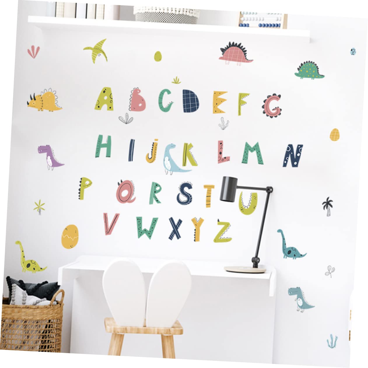 Wakauto 4 Sheets Alphabet Letter Stickers - Animal Themed Wall Decals for Kids Room, Nursery & Classroom Decor - Durable PVC Children's Wall Stickers for Learning & Play