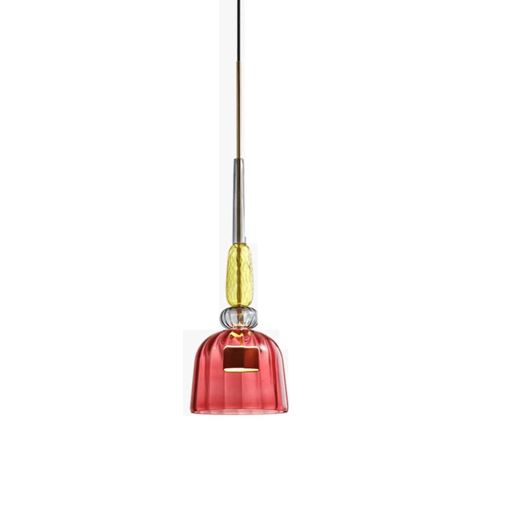 Modern LED Pendant Light - Stained Glass Nordic Chandelier for Bedroom & Living Room Decor