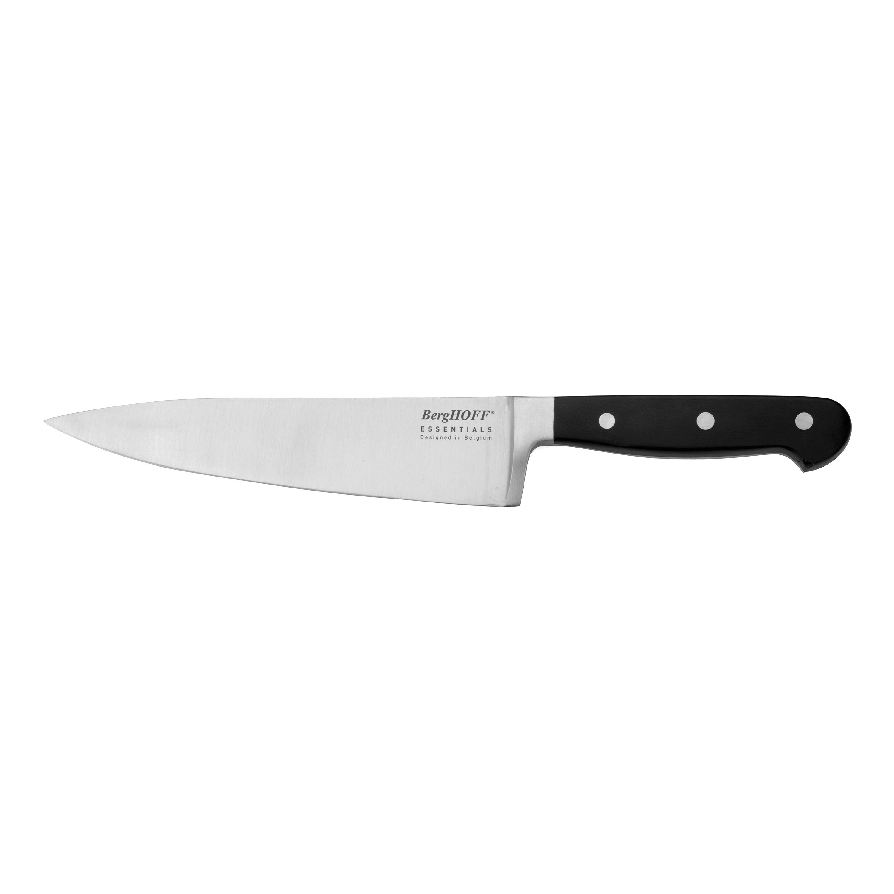 BergHOFF Essentials 4-Piece Triple Riveted Stainless Steel Cutlery Set - Peeling Knife, Utility Knife, Poultry Shears & Chef's Knife with Sharp Blades for Kitchen, Cooking & Food Prep