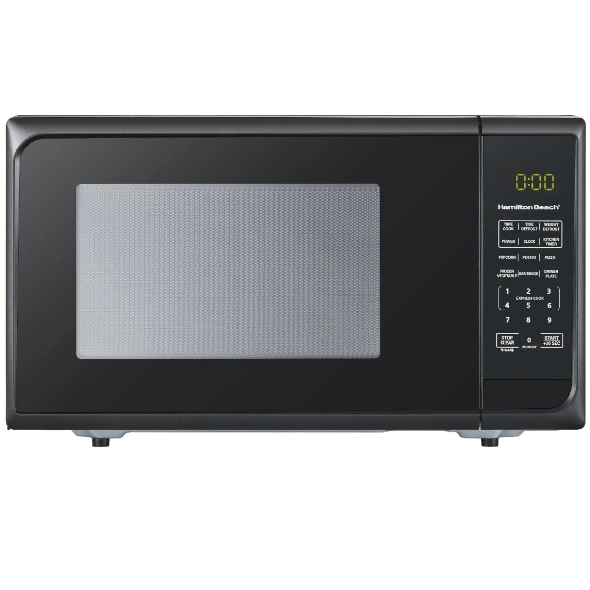 Matte Black Compact Microwave Oven 0.9 cu ft - Countertop, Dorm, Office, Small Kitchen Space - Fast Heating & Defrosting