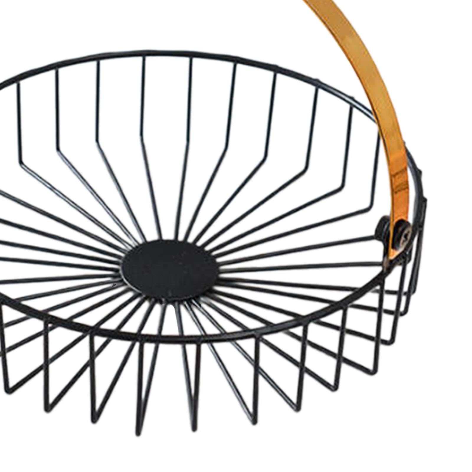 CALANDIS® Round Fruit Basket with Handle - Countertop & Tabletop Holder for Fruits, Bread, and Kitchen Decor - Perfect for Dining Room, Kitchen, and Party Serving