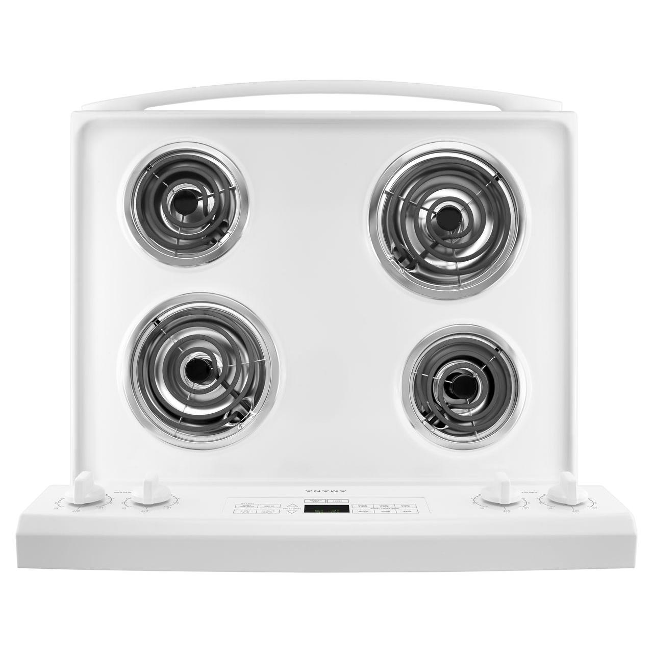 Amana 30 Inch Freestanding Electric Range YACR4303MFW - Perfect for Home Kitchens, Apartments & Small Spaces