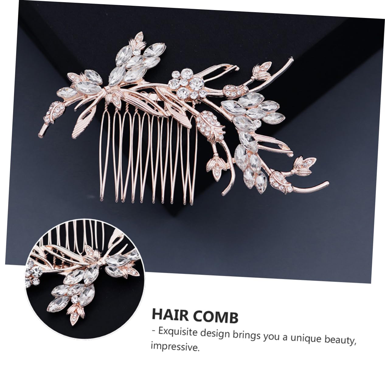 FOMIYES 3-Piece Rhinestone Hair Clips Set - Elegant Crystal Bridal Hair Accessories for Weddings, Alloy Hairpins with Leaves Design - Perfect for Brides, Prom, Parties & Special Occasions