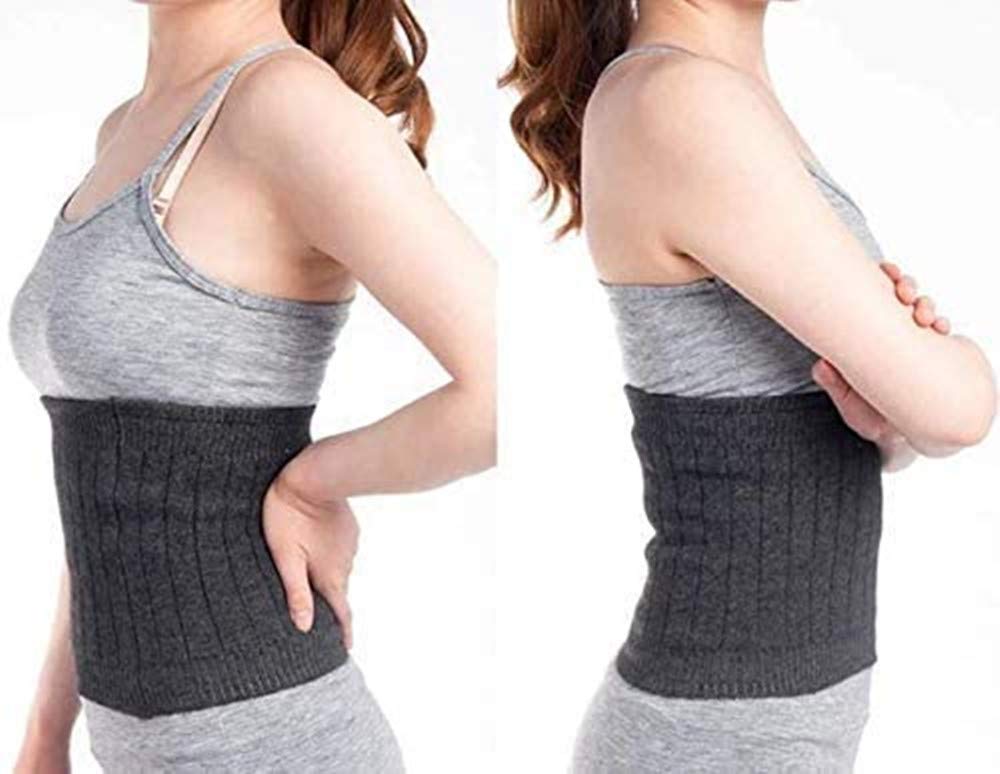 Premium Cashmere Kidney Warmer Belt - Soft Elastic Waist Support for Back Pain Relief - Winter Warmth & Comfort - Ideal for Office, Travel & Cold Weather (Grey)