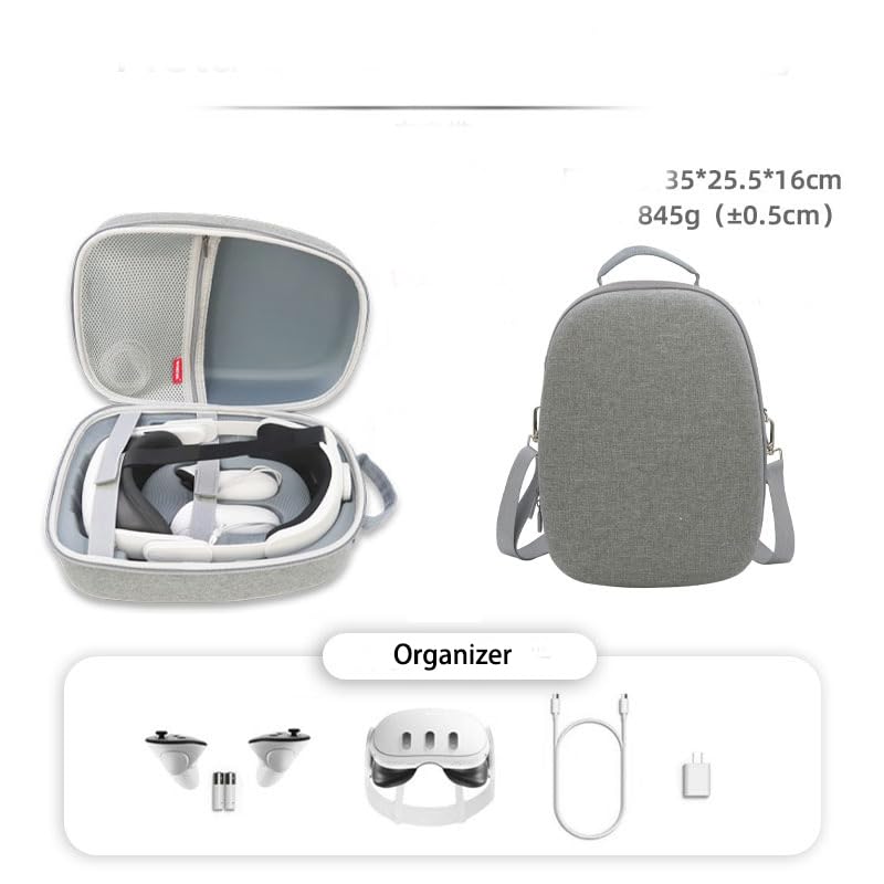 Meta Quest 3 VR Headset Case - Waterproof Protective Carrying Bag with Shoulder Strap for Meta Quest 3 VR Gaming Headset & Controllers Accessories - Perfect for Travel, Storage & Outdoor VR Gaming
