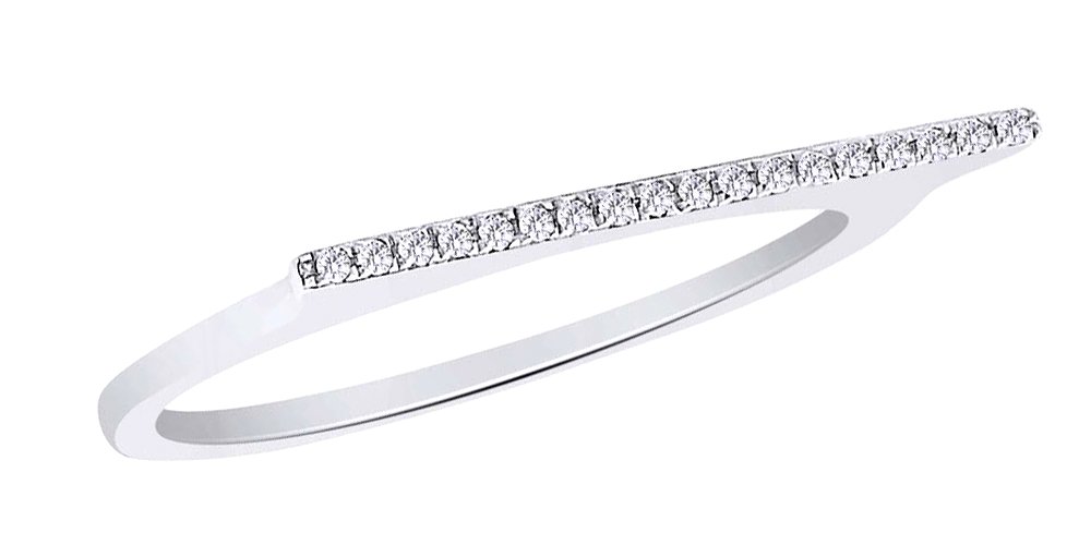 0.05 Carat Round Cut White Natural Diamond Bar Engagement Ring in 10K Solid Gold - Perfect for Proposals, Weddings & Anniversary Gifts