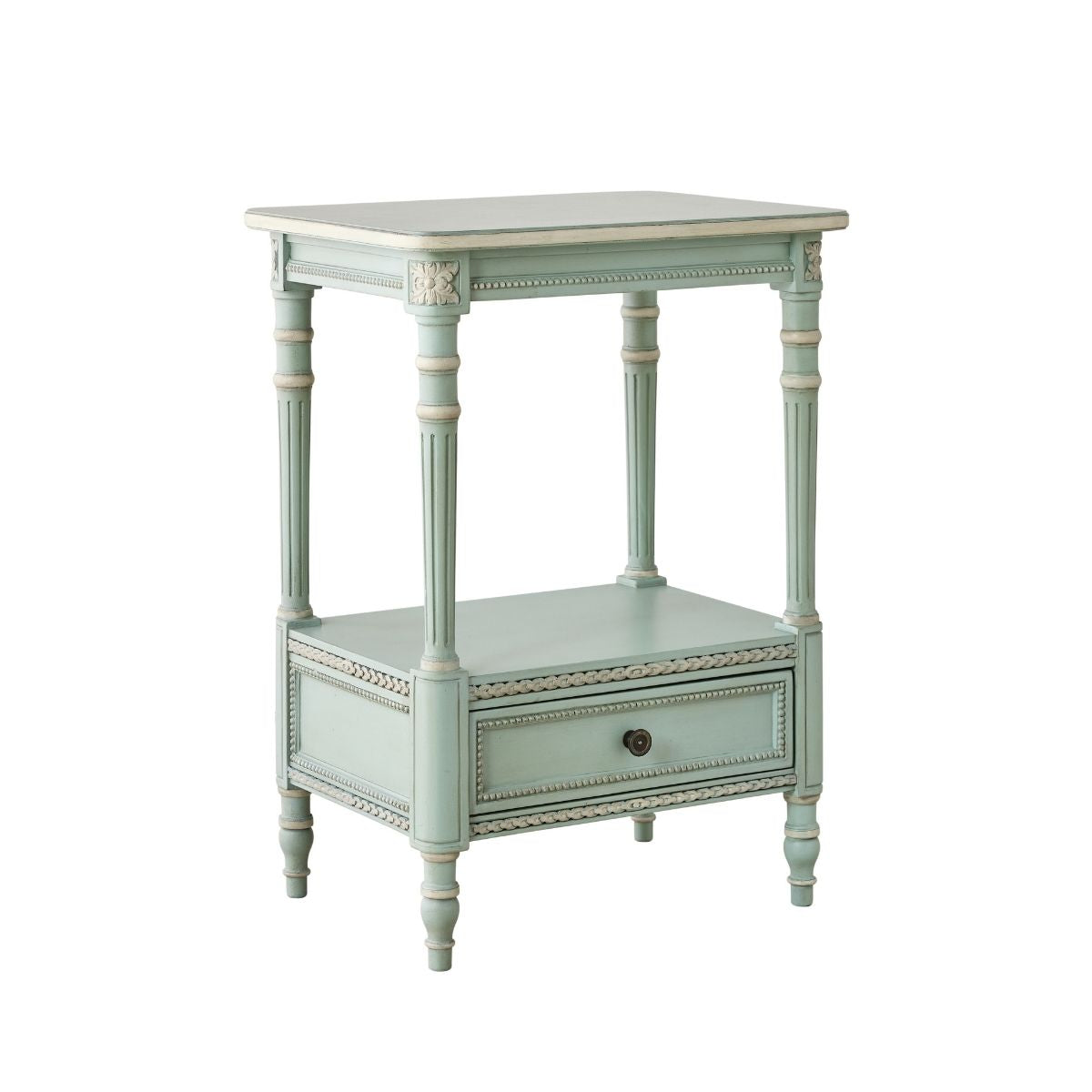 Gwendolyn Small Shelf Table - Compact Side Table with Storage Shelf for Living Room, Bedroom, Office | Perfect for Holding Books, Lamps, and Decor