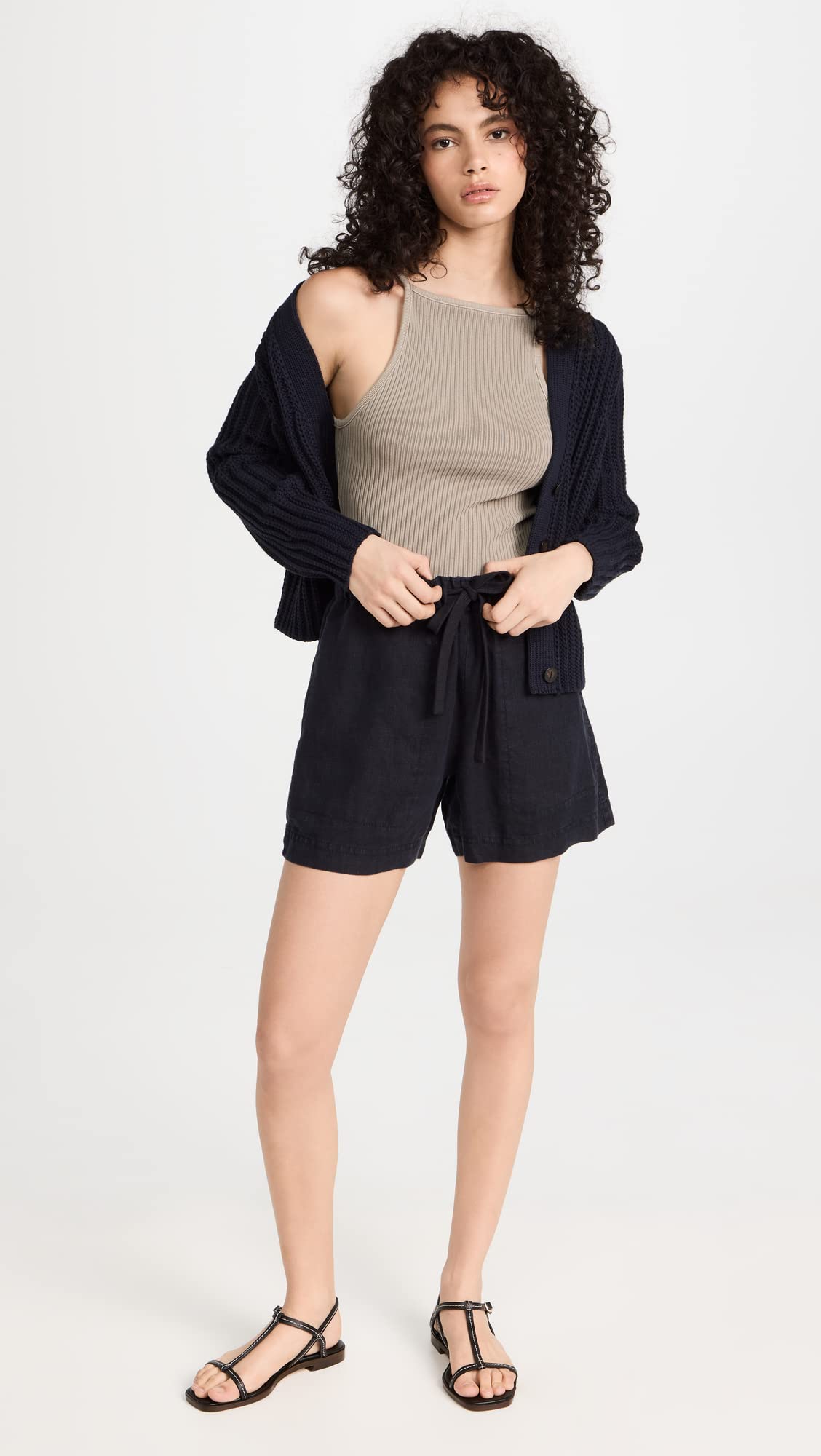 Vince Women's Tie Front Pull On Shorts - Casual Stretch Shorts for Summer, Lounge & Travel | Comfortable & Stylish Shorts for Women