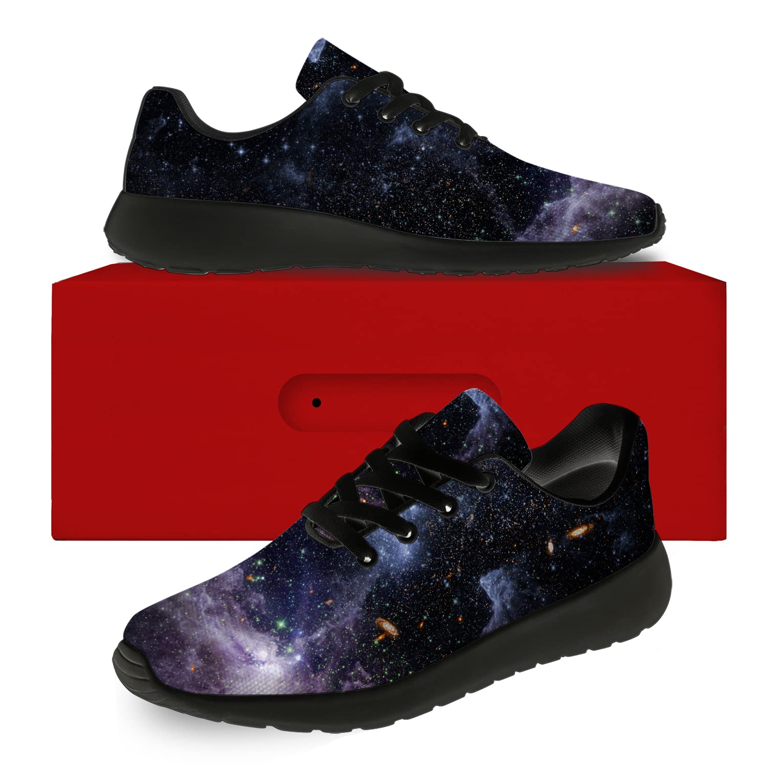 **Galaxy Running Shoes for Women & Men - Lightweight Walking & Tennis Sneakers with Black Nebula Starry Sky Design - Perfect for Jogging, Gym Workouts & Casual Wear - Size 4 Men/6 Women**