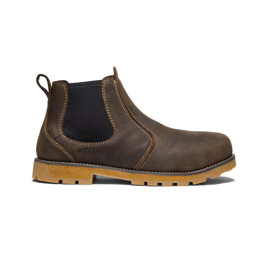 Men's Seattle Romeo Aluminum Toe Work Boots - Cascade Brown/Gum Leather - Slip Resistant & Comfortable for Construction, Hiking & Outdoor Work