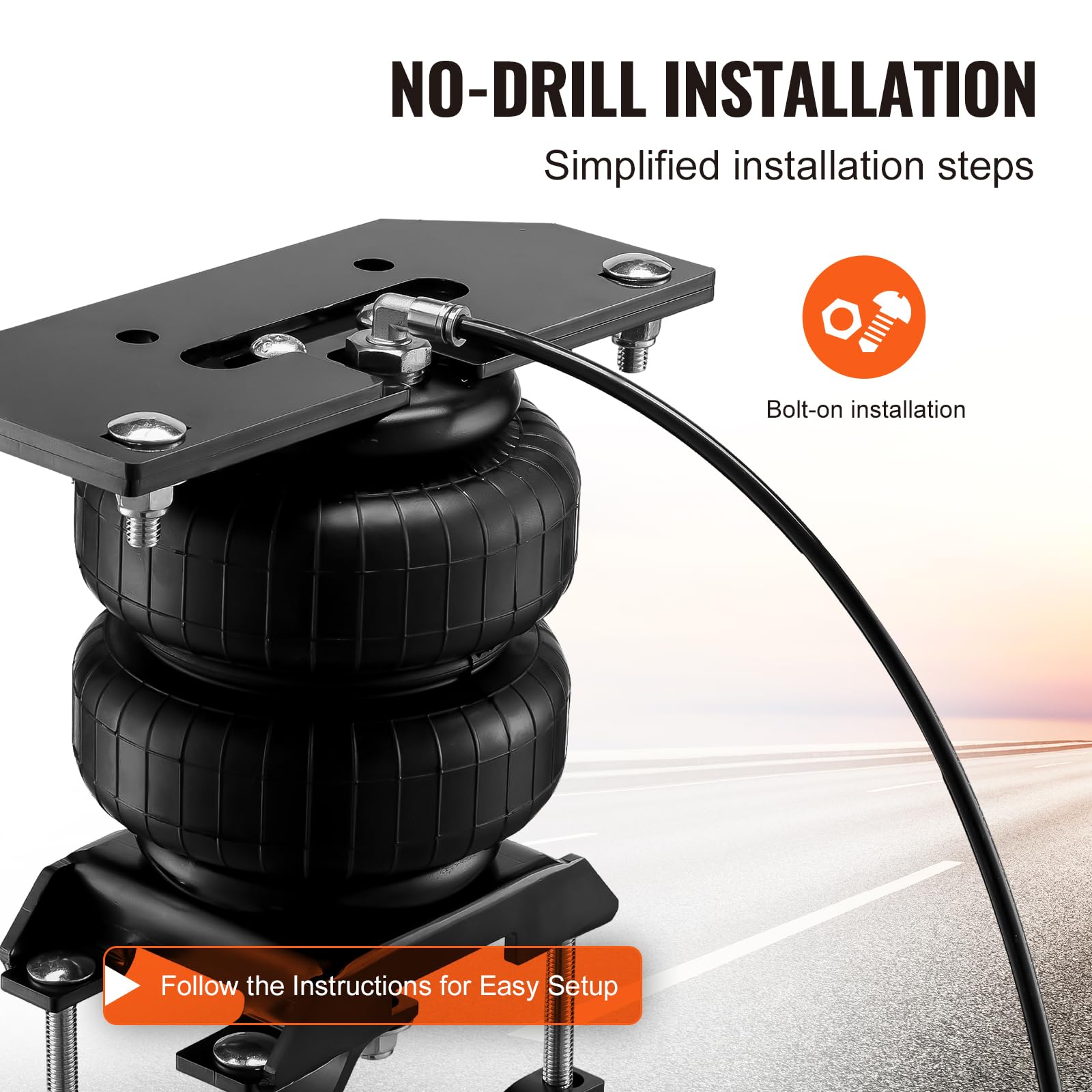 VEVOR Air Bag Suspension Kit for 2003-2018 Dodge Ram 2500/3500 4WD - 5000 lbs Capacity, 5-100 PSI Adjustable Air Springs - Perfect for Towing, Heavy Loads & Off-Road Adventures