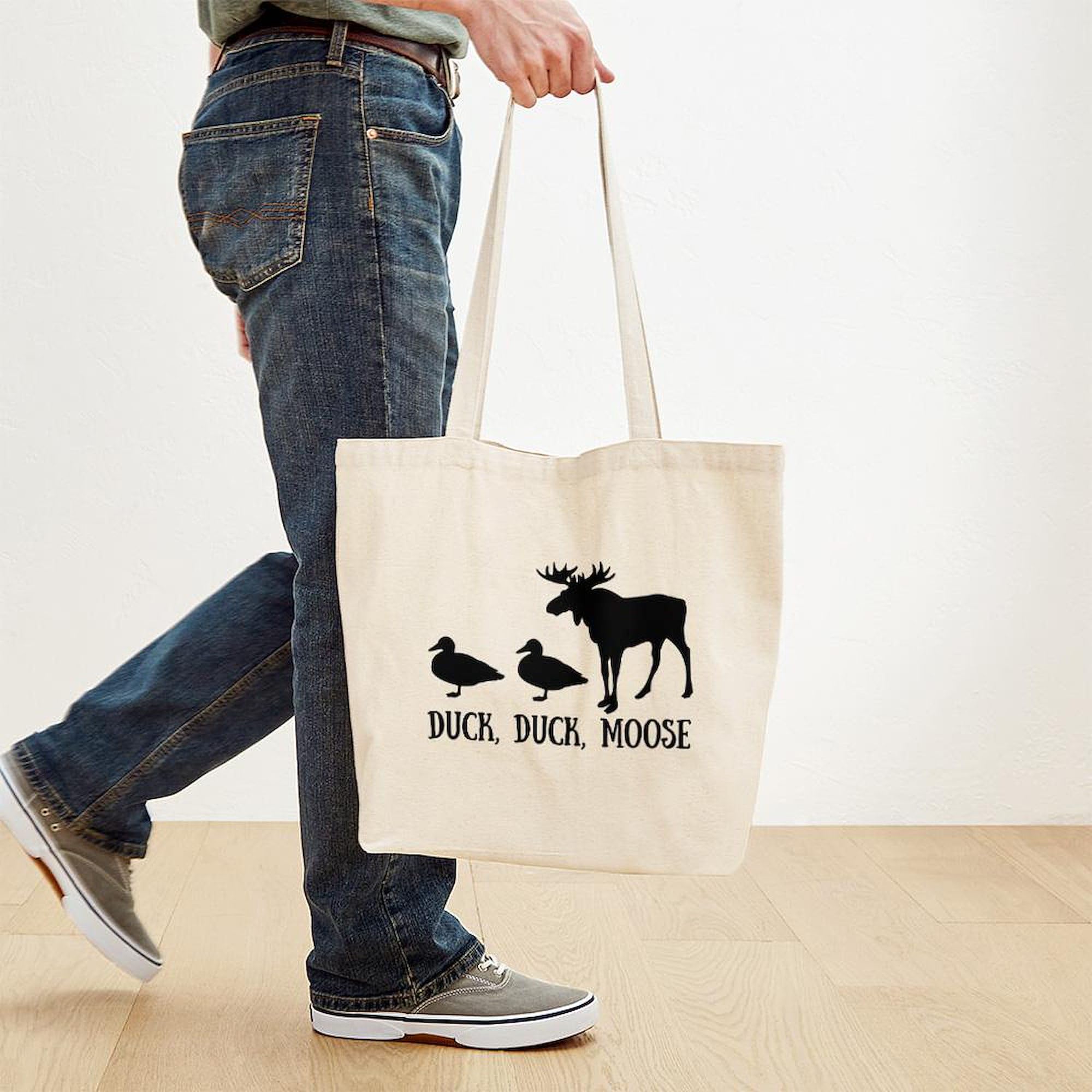 Duck Duck Moose Canvas Tote Bag - Eco-Friendly Reusable Shopping Bag for Groceries, Beach & Daily Use | Natural Cotton Carryall Tote