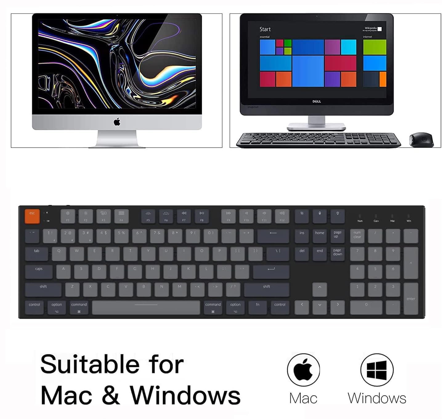 Keychron K5 SE Wireless Mechanical Keyboard - Ultra-Slim 104 Keys, Bluetooth/Wired for Mac/Windows Gaming & Office Use