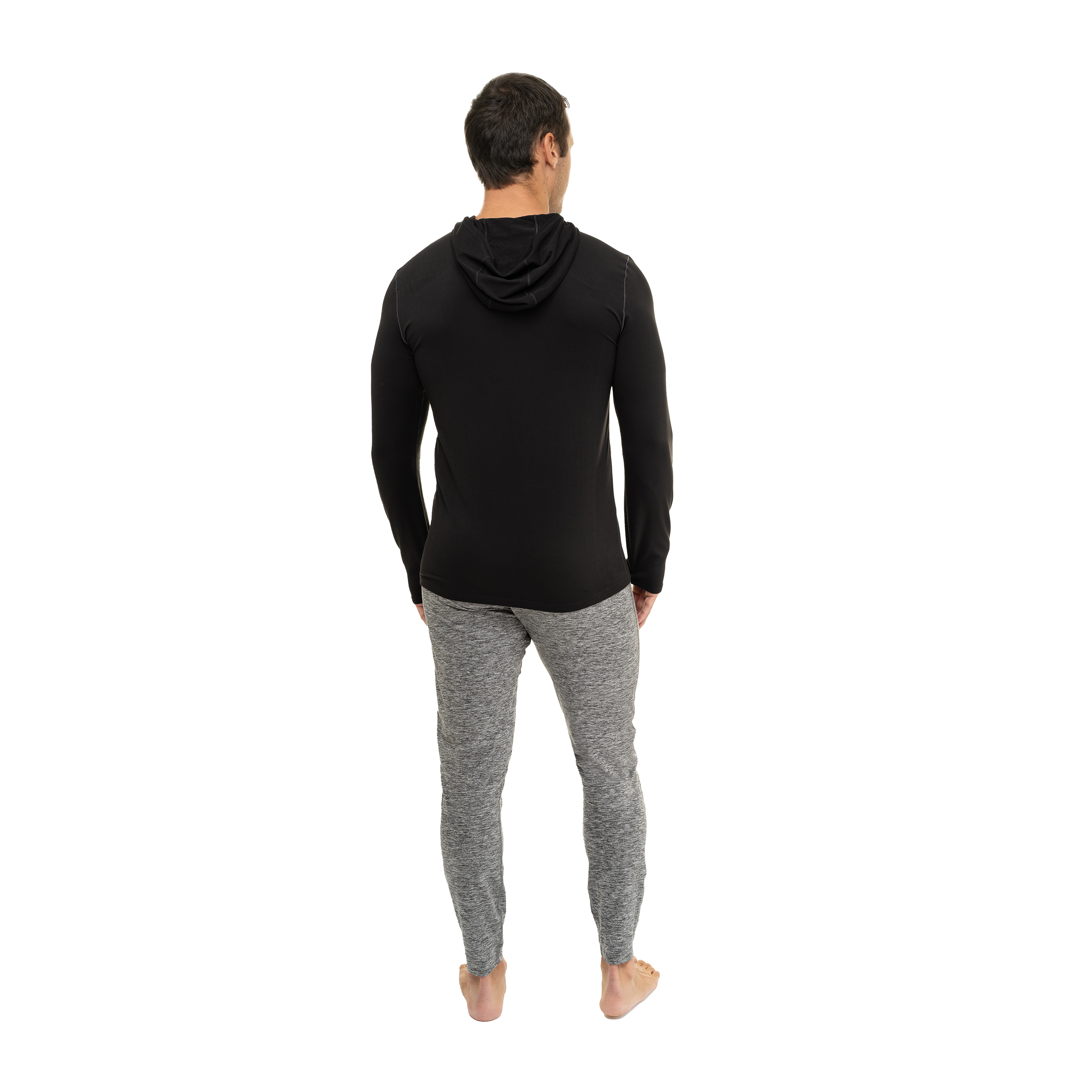 Men's ClimaTek Performance Hoodie - Lightweight & Breathable Black Pullover for Running, Hiking & Outdoor Activities