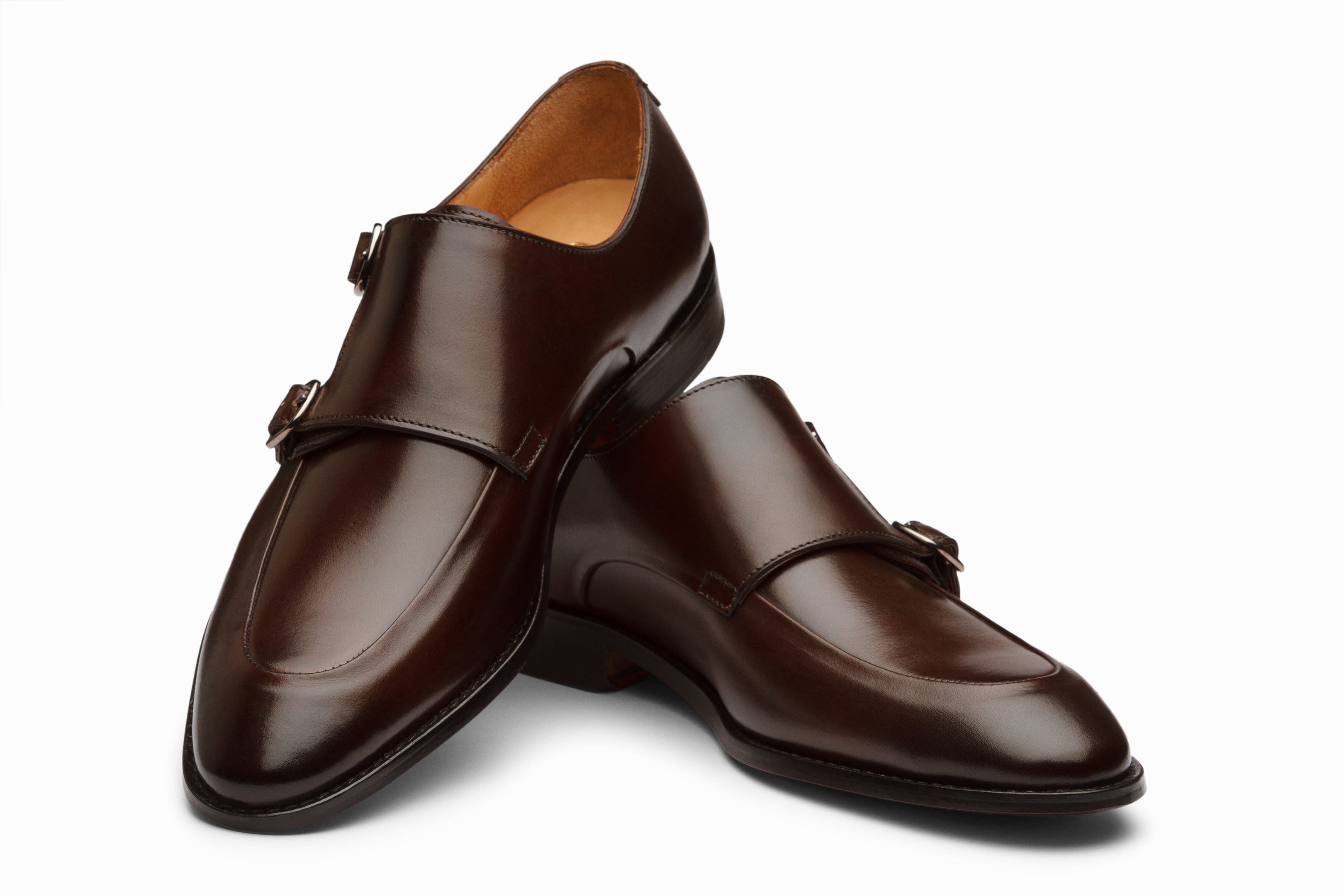 Premium Diplomat Double Monkstrap Dress Shoes for Men - Dark Brown Leather Formal Business & Wedding Shoes - Perfect for Office, Events & Special Occasions